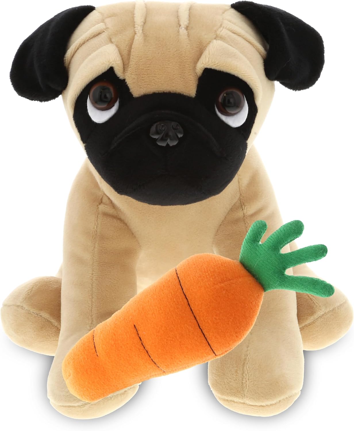 DolliBu Happy Easter Soft Plush Pug Dog with Carrot