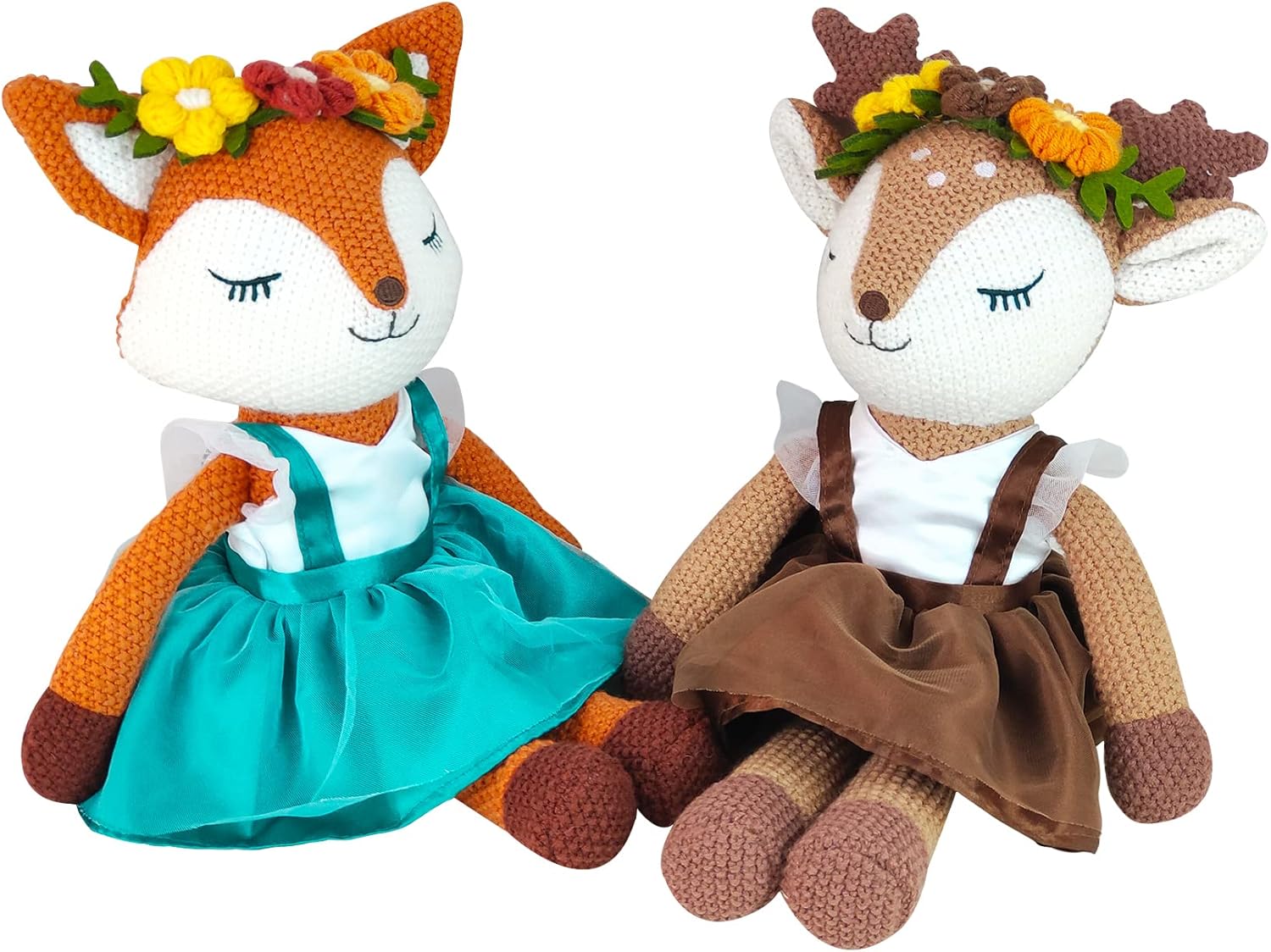 Justqunseen Cute Fox Plush Stuffed Animal Orange