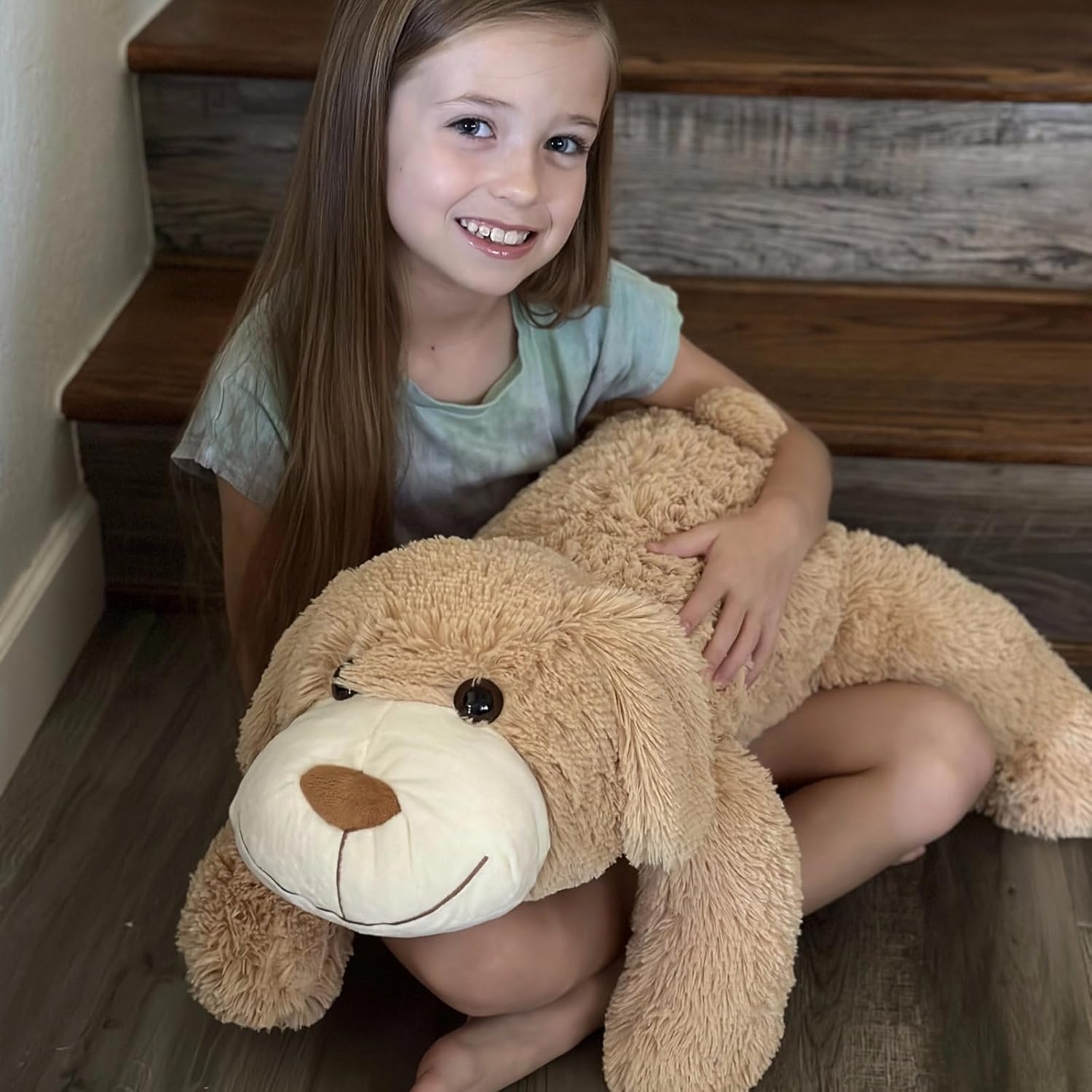 BENINY Giant Dog Plush 32 Inch Cuddly Pillow Toy