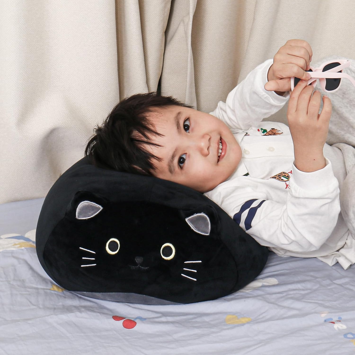 Wepop 20 Inch Black Cat Plush Toy Pillow