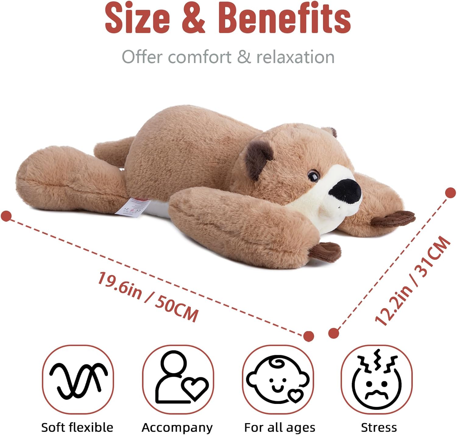 Niuniu Daddy 20 Inch Weighted Otter Plush Toy