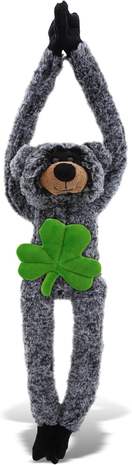 DolliBu Custom Black Bear Plush with Shamrock 21 St Patricks Day Toy
