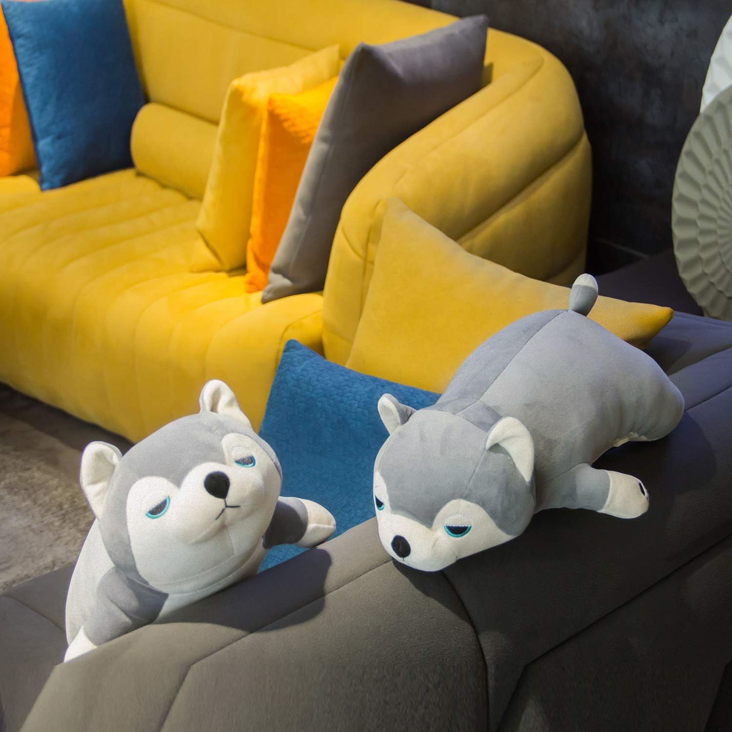 Meowtastic Husky Weighted Plush Toy - 28 Inch 40 Lbs Comfort Pillow
