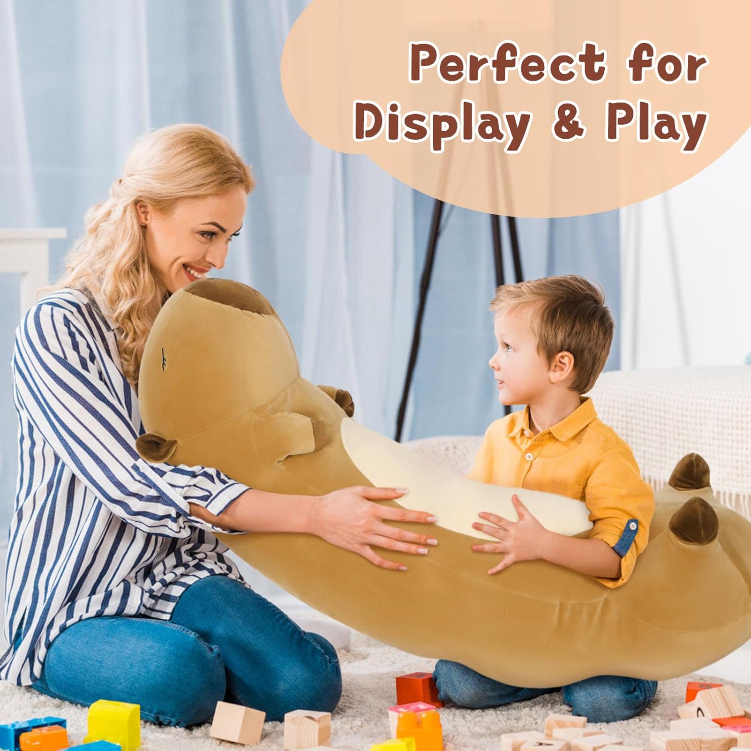 MorisMos Capybara Body Pillow 393in Cuddly Plush Toy for Kids Adults