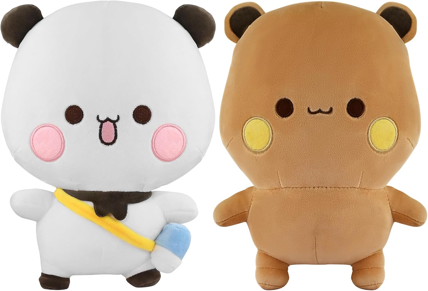 2 Pack White Bear and Brown Bear Plush Stuffed Animals
