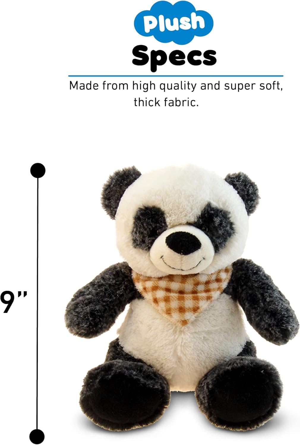 DolliBu Plush Panda Bear - 8 Inch Huggable Bear Toy