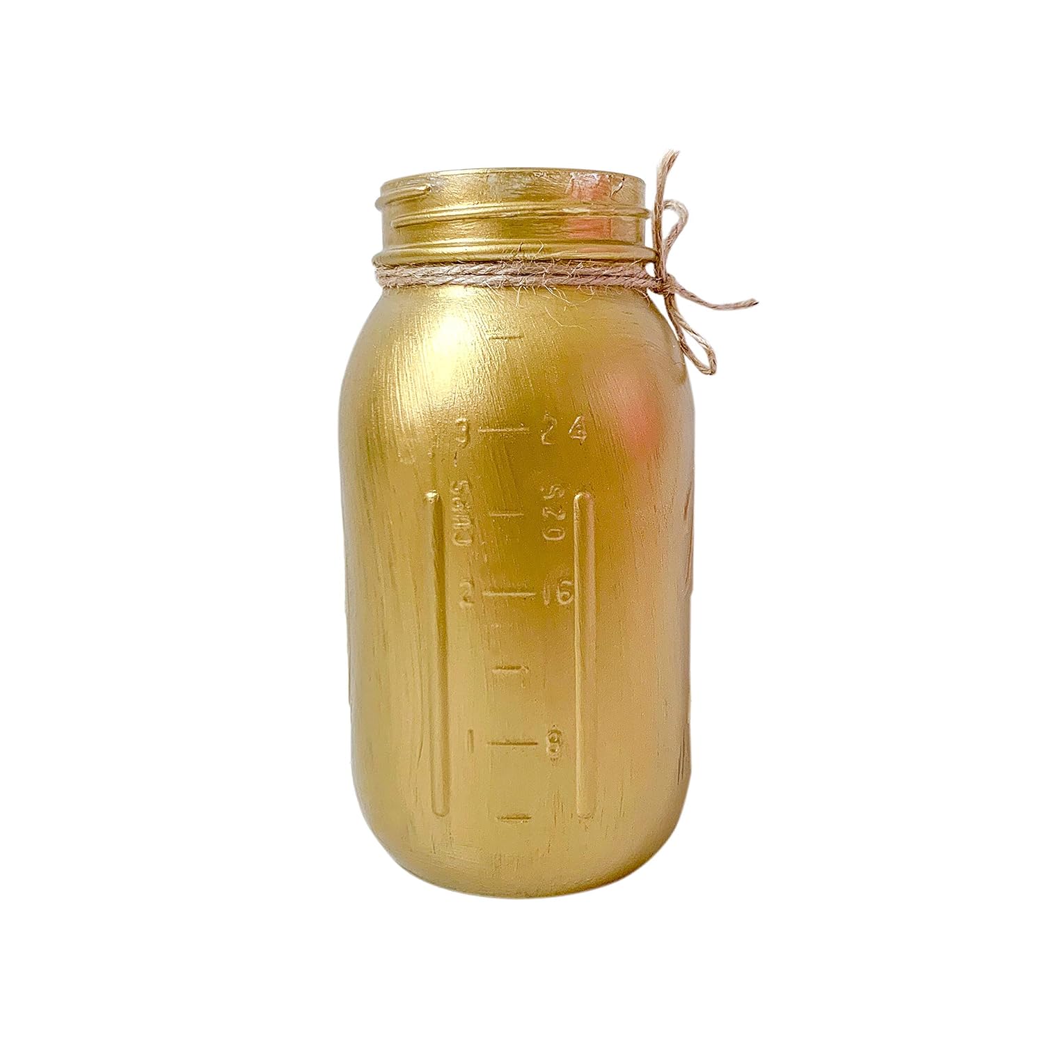Gold Mason Jar - Hand Painted 32 oz Party Centerpiece