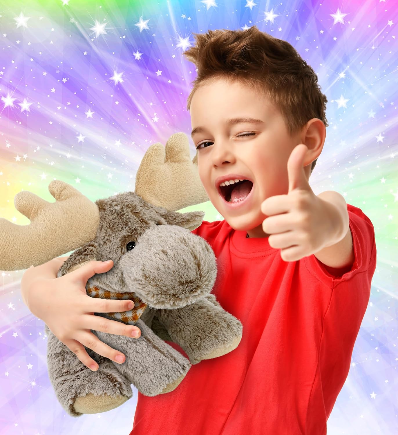 DolliBu Floppy Moose Plush - 12 Inch Huggable Toy