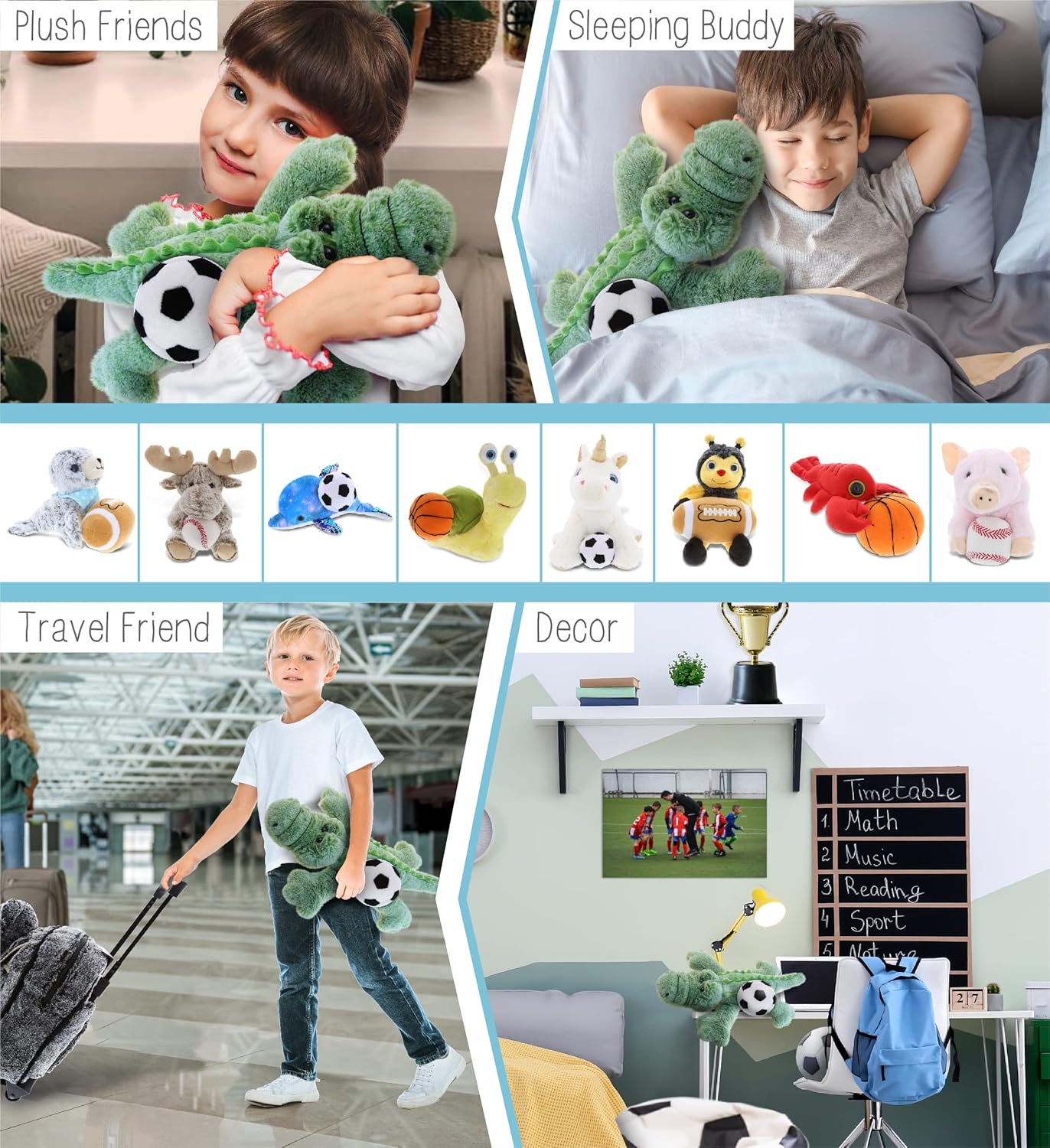 DolliBu Alligator Plush with Soccer Ball - 165 Inches 1