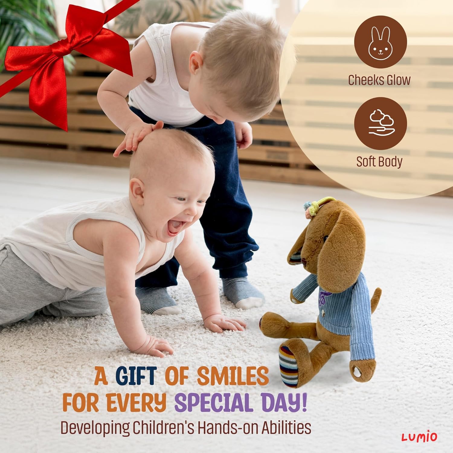 Lumio Musical Bunny Plush Toy with Lights Sounds