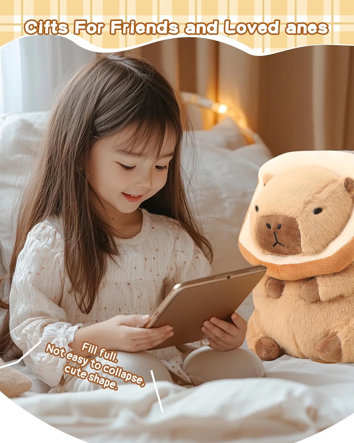 Cute Capybara Plushie Pillow 12 Inch Toy for Kids Adults