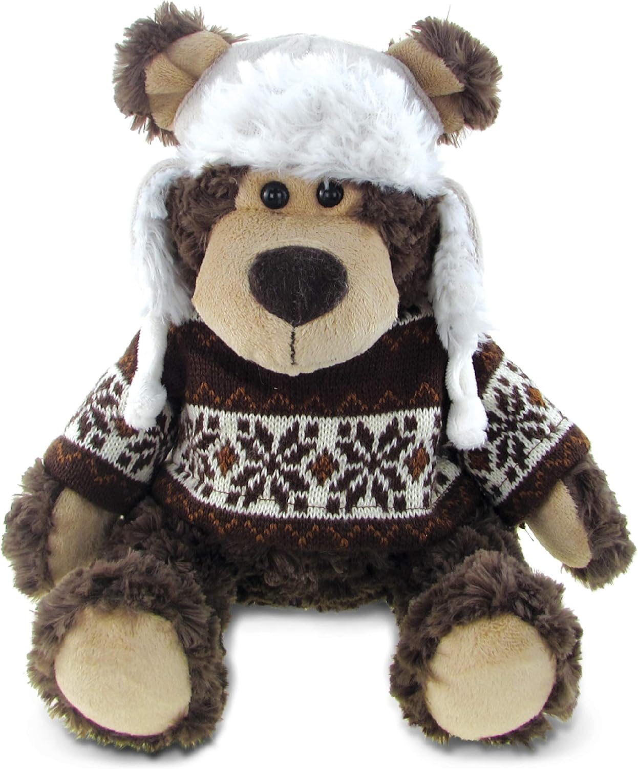 Puzzled DolliBu Plush Grizzly Bear with Hat Sweater