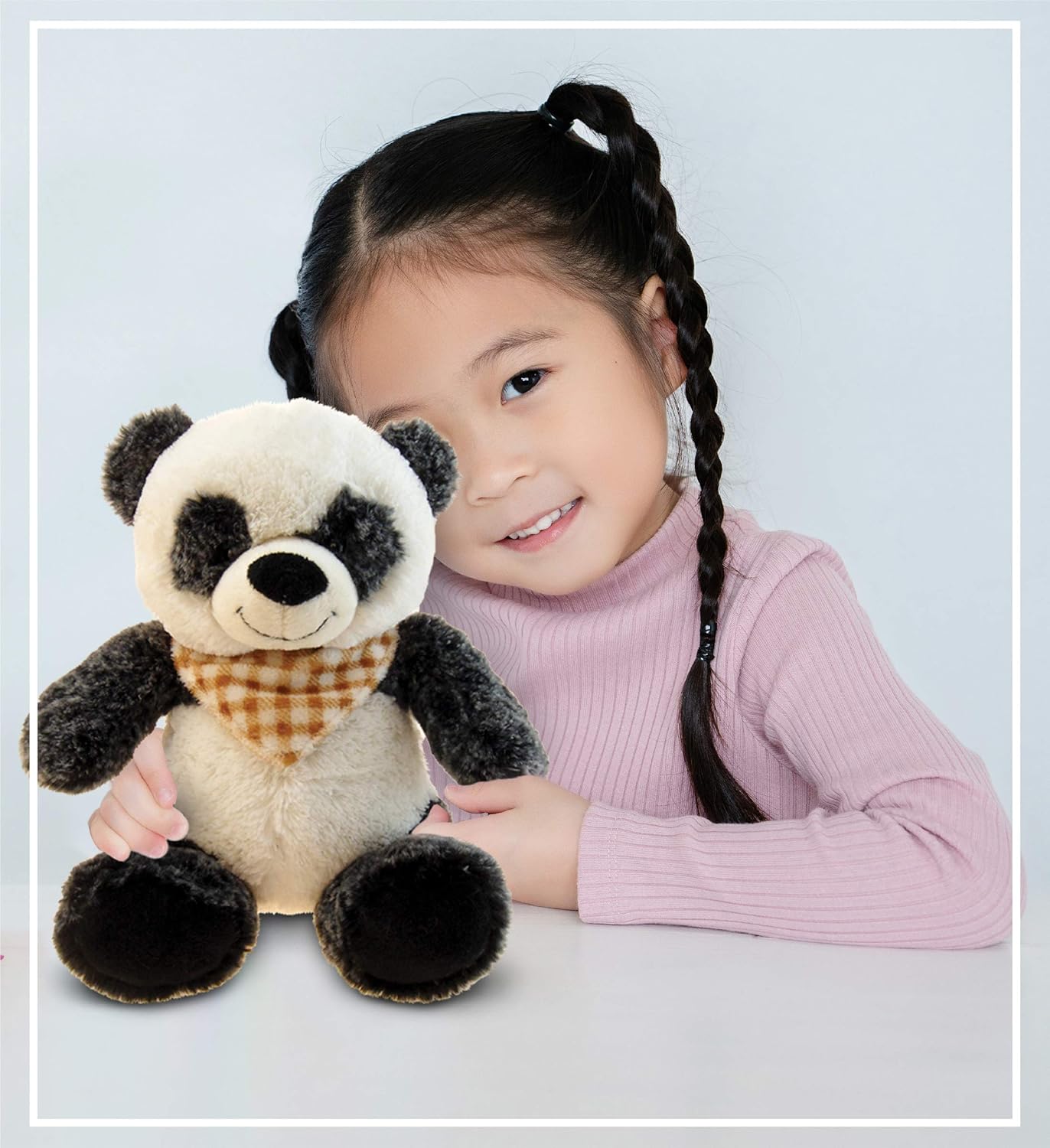 DolliBu Plush Panda Bear - 8 Inch Huggable Bear Toy