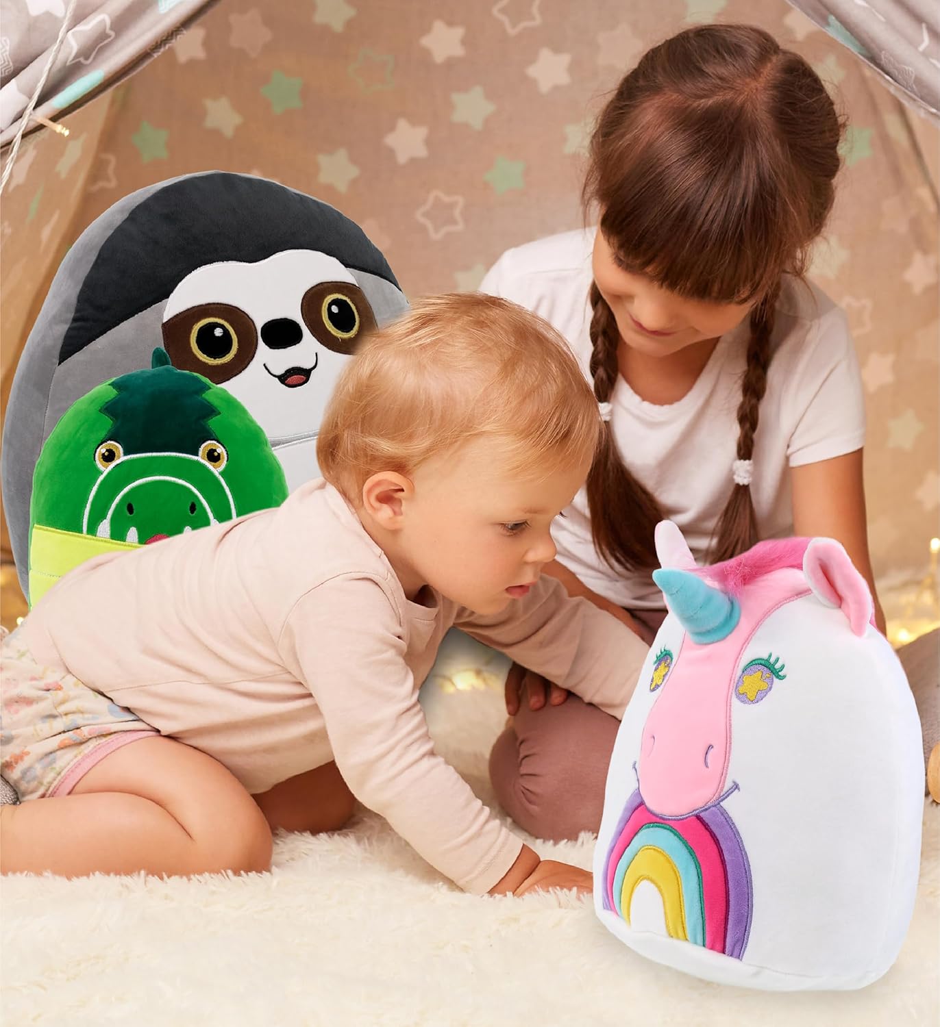 DolliBu Snug-Mooshies Unicorn Plush Toy - 10 Inch