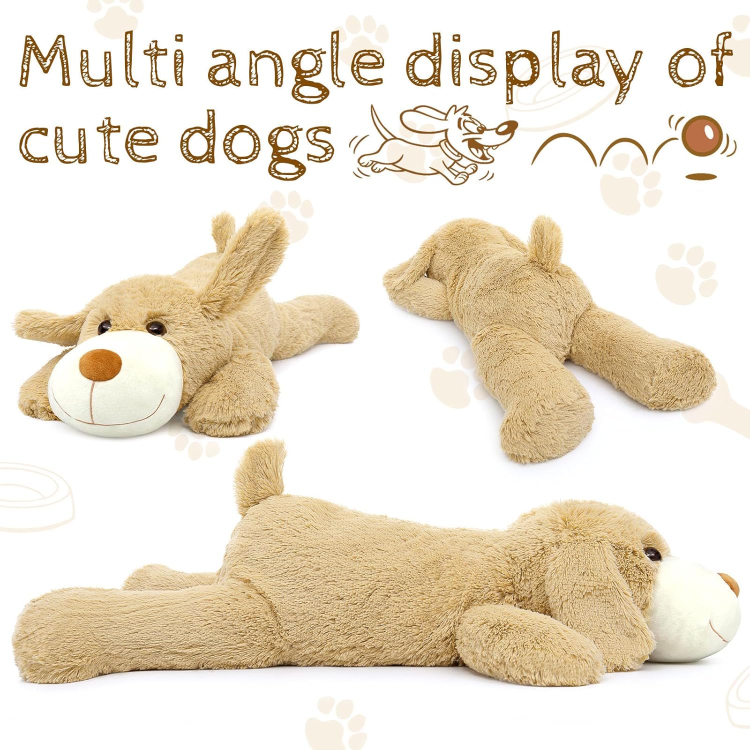 BENINY Giant Dog Plush 32 Inch Cuddly Pillow Toy