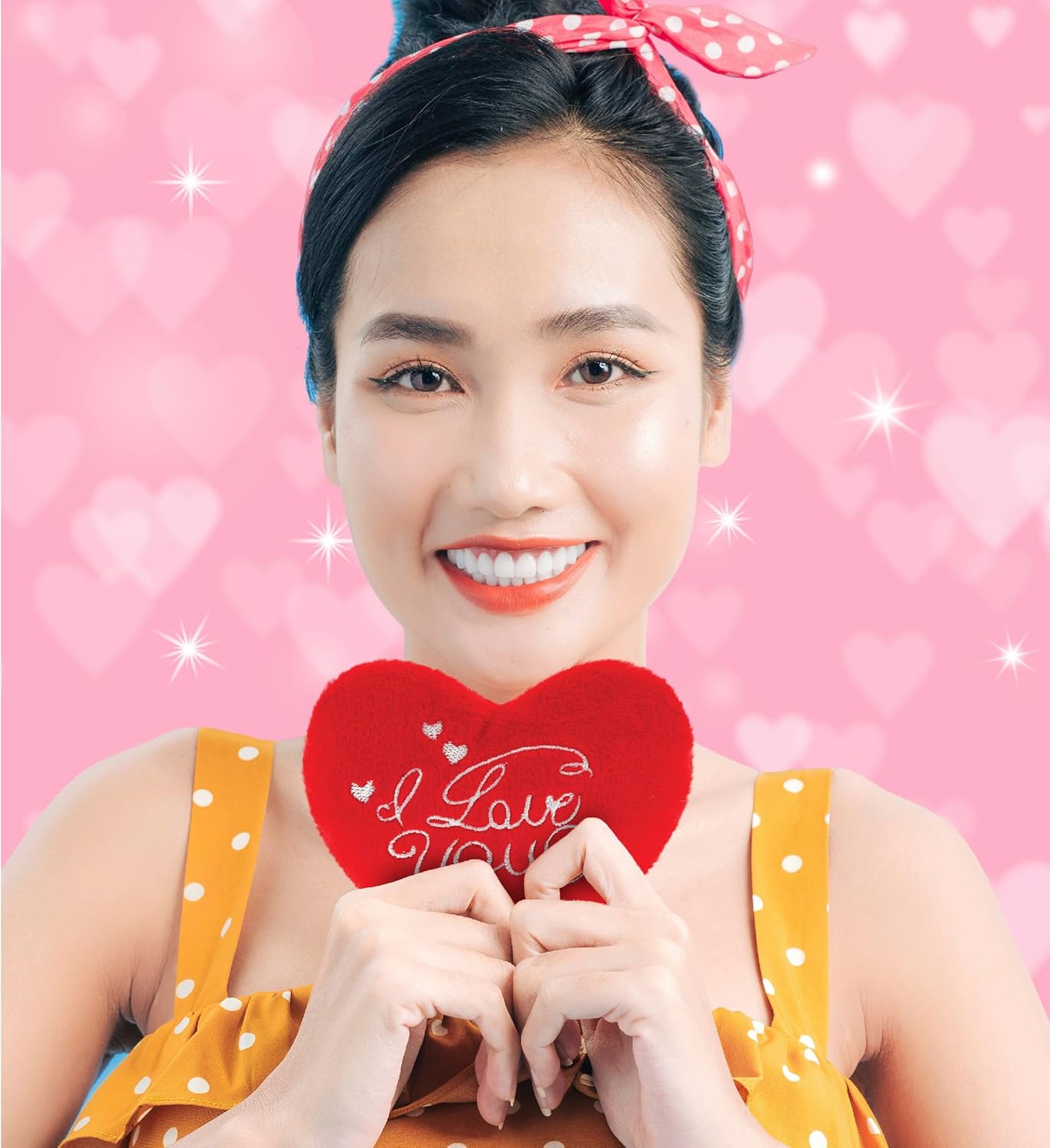 DolliBu I Love You Red Heart Plush Toy