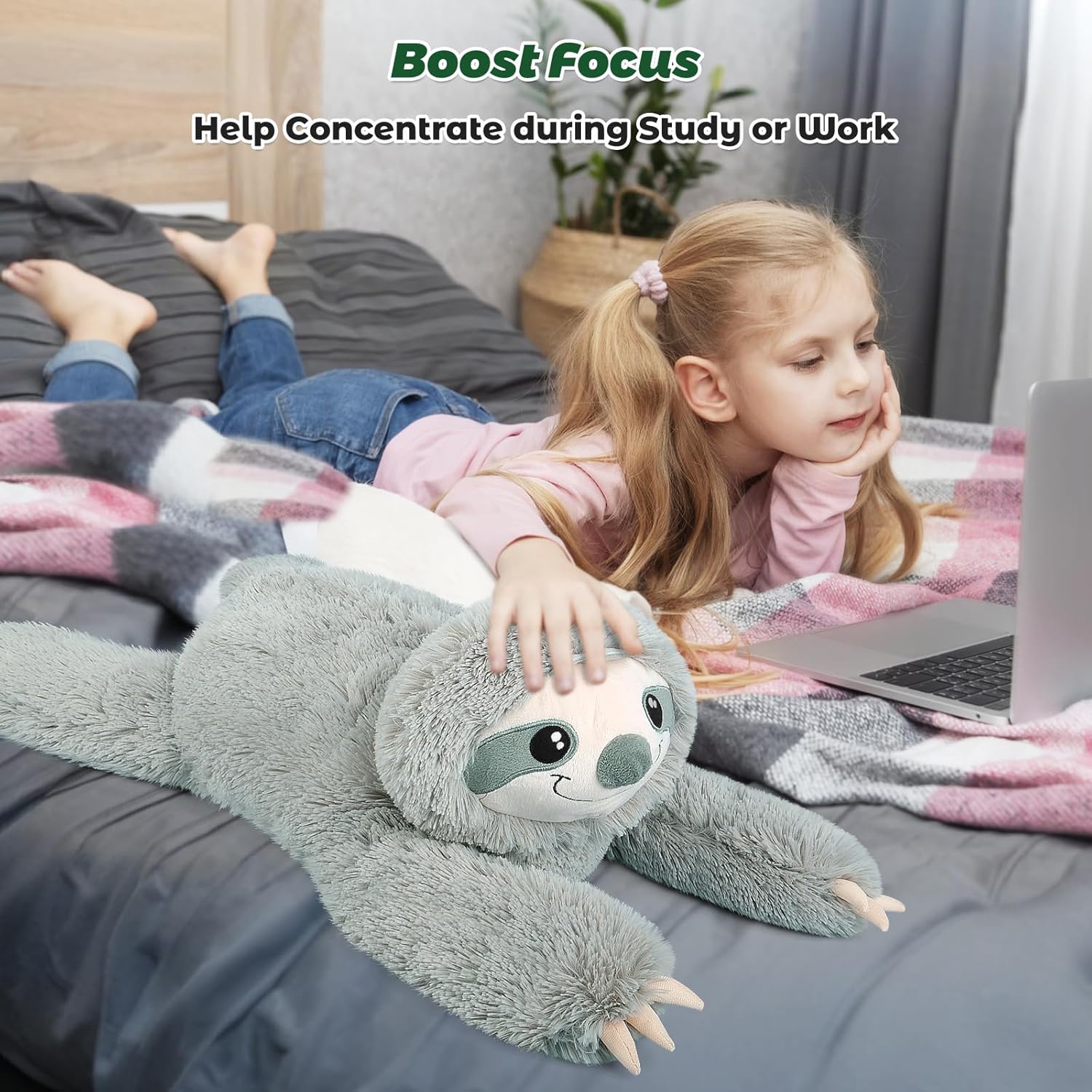 Bobbie Laxi 27 Sloth Weighted Plush Toy for Kids Adults