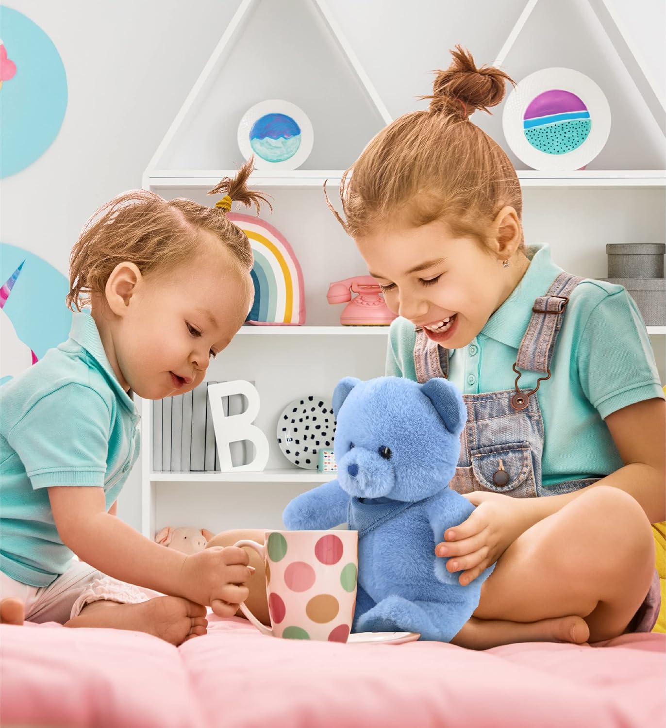 DolliBu Baby Blue Bear Plush Toy - 8 Inches