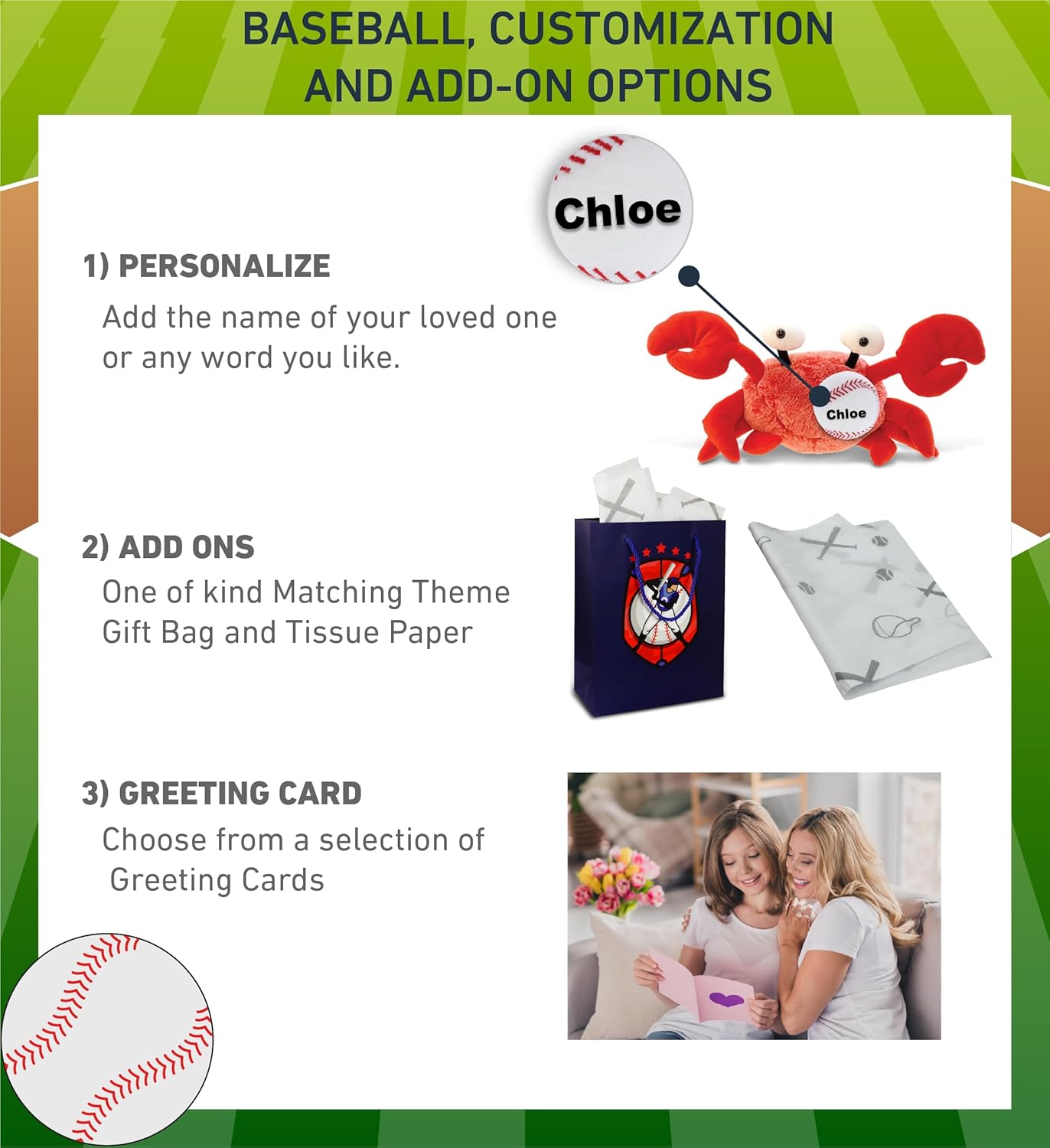 DolliBu Red Crab Stuffed Animal with Baseball - 12 Inches