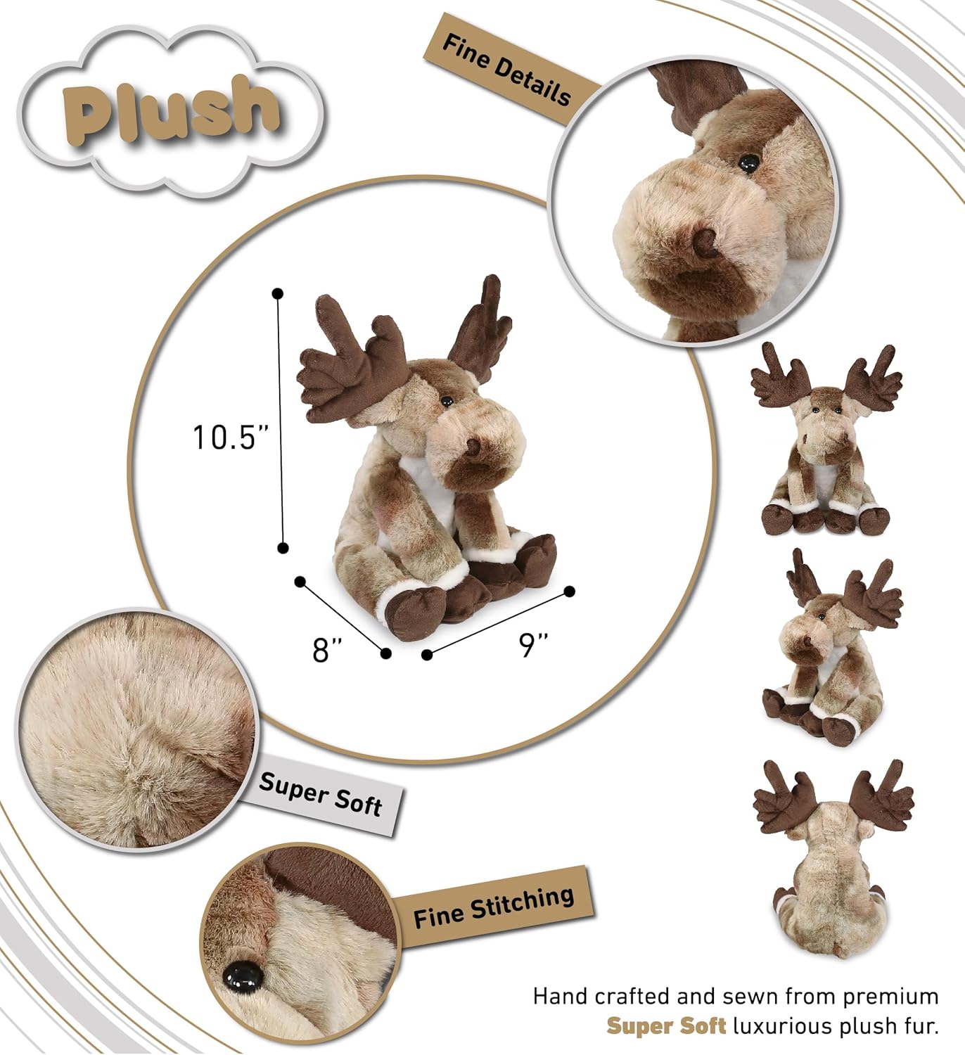 DolliBu Forest Floppy Moose Plush Toy - 105 Inches 1