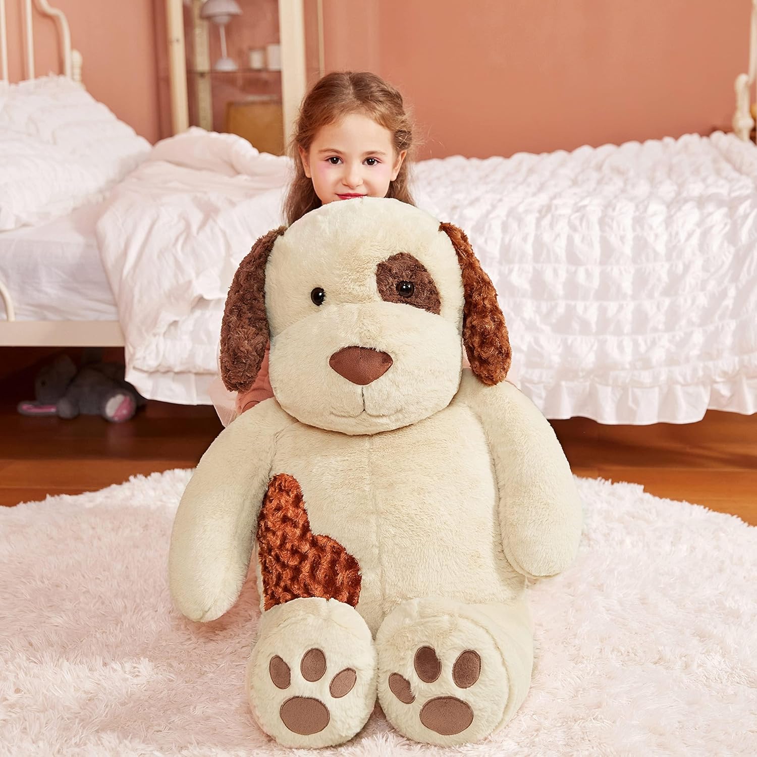 IKASA Giant Dog Plush Toy - 30 Inches Light Brown