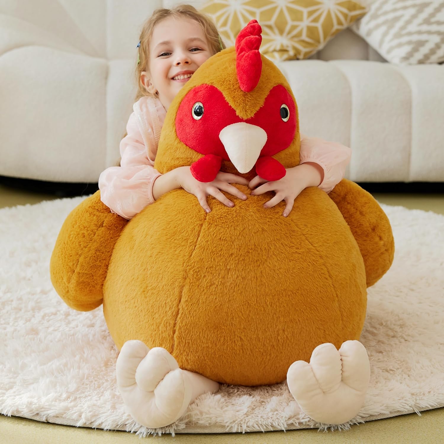 IKASA Giant Chicken Plush Toy 255 Inches Big Stuffed Animal
