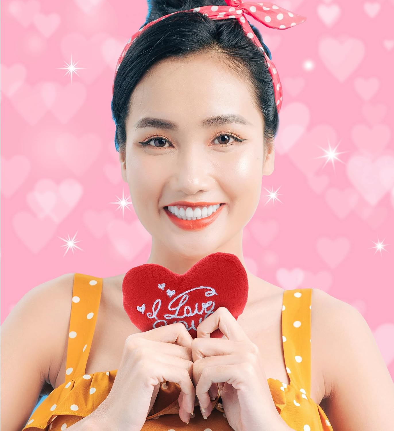 DolliBu I Love You Red Heart Plush - 3 Inches Mini