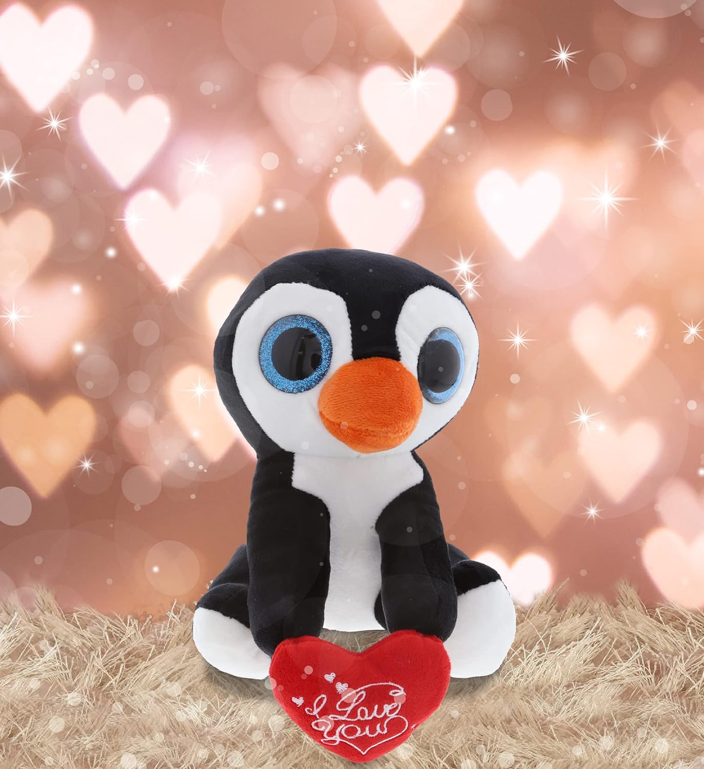 DolliBu I Love You Valentine Penguin Plush - 8 Inch