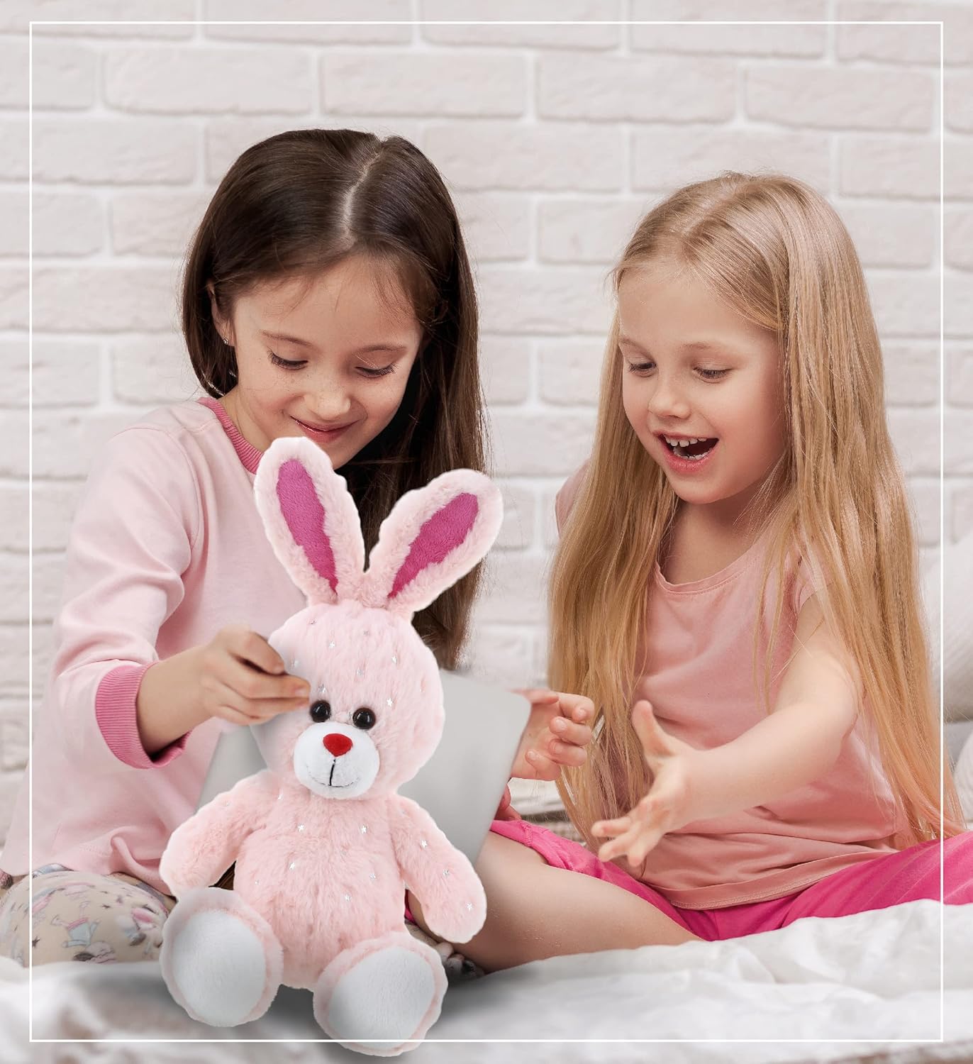 DolliBu Rose Gold Bunny Plush Toy 8 Inches