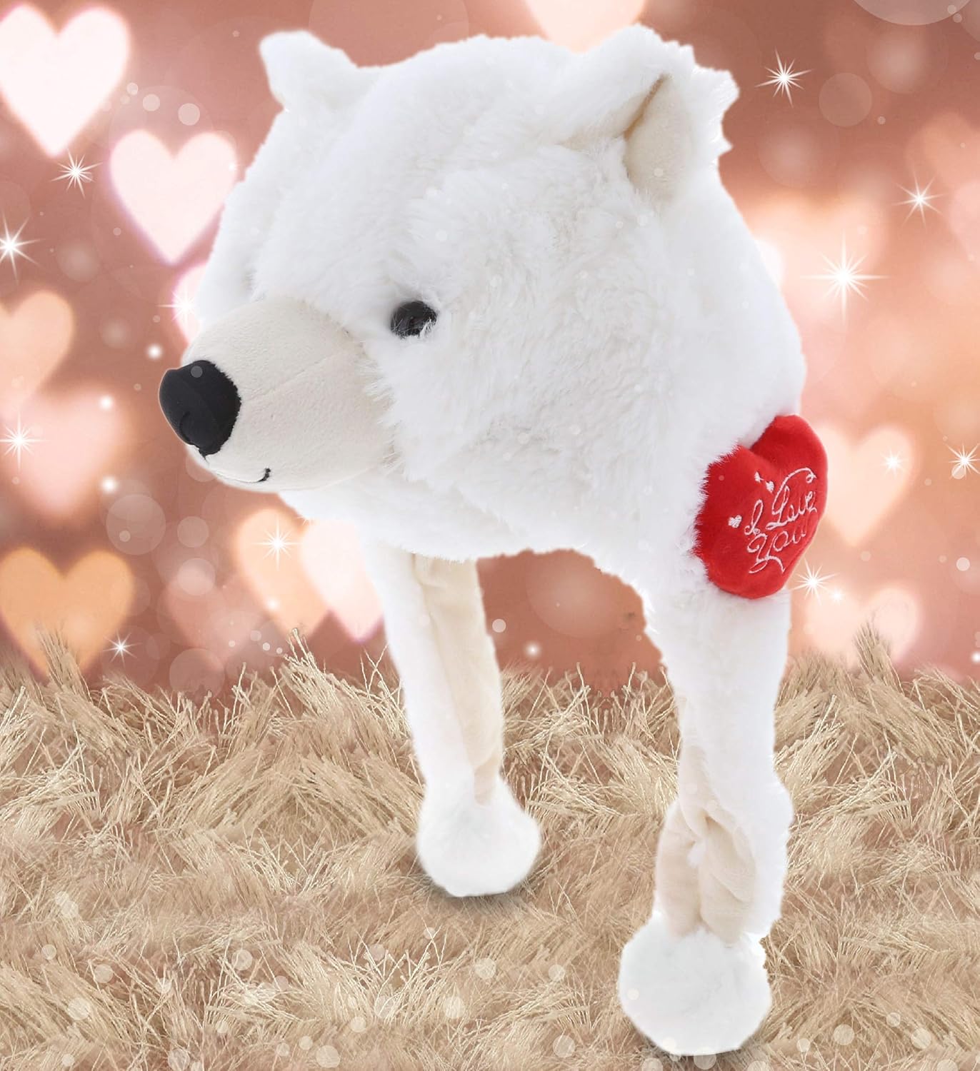 DolliBu I Love You Polar Bear Hat - 16 Inches