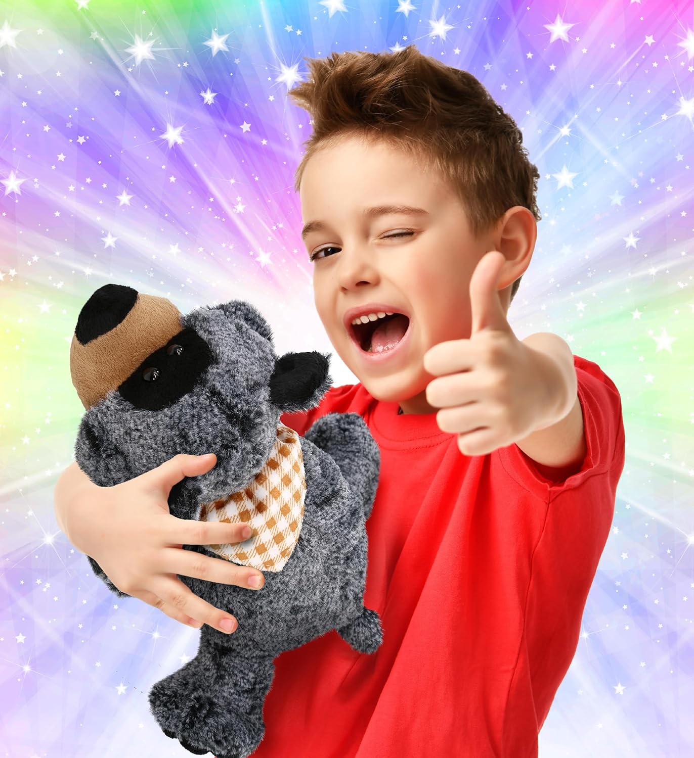 DolliBu Plush Black Bear Stuffed Animal - 9 Inches