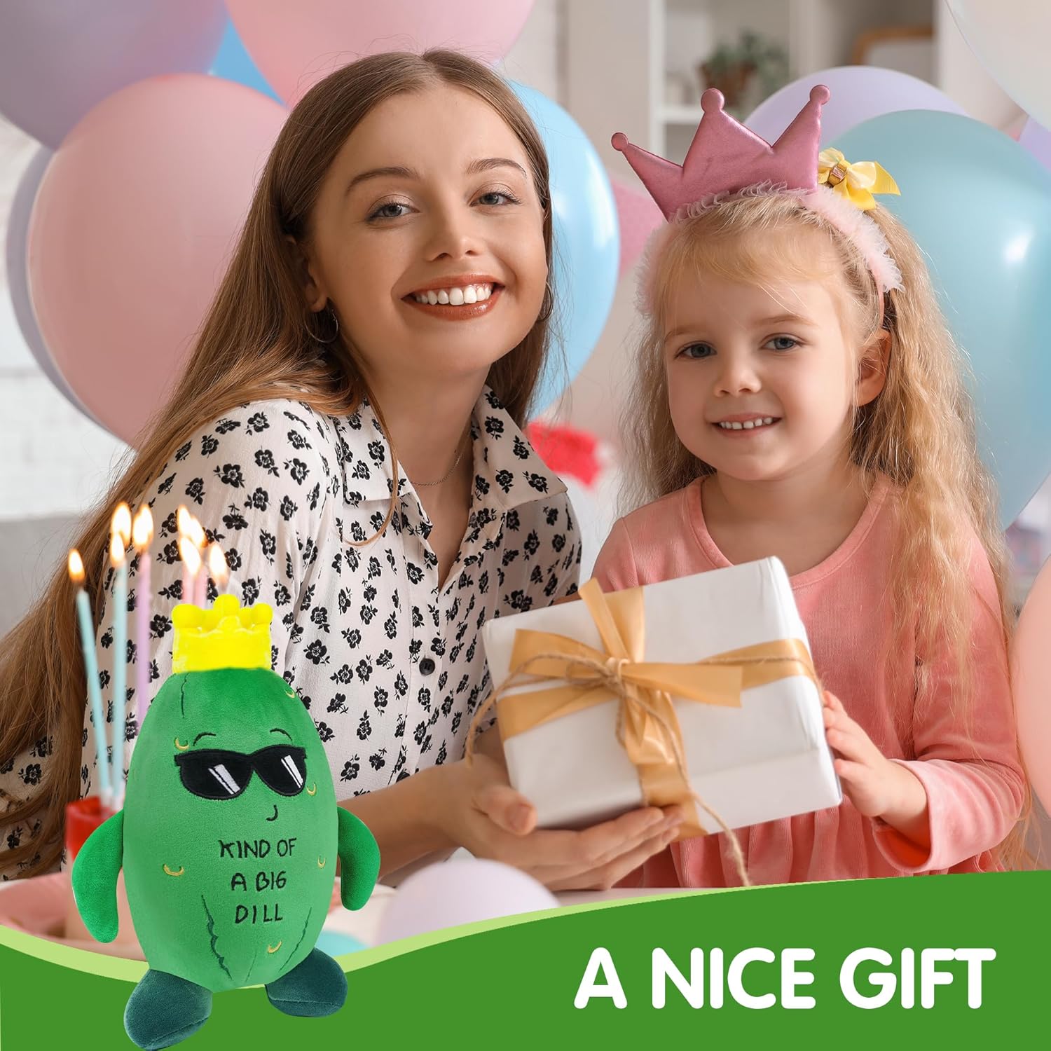Pickle Stuffed Animal Plush Toy with Sunglasses