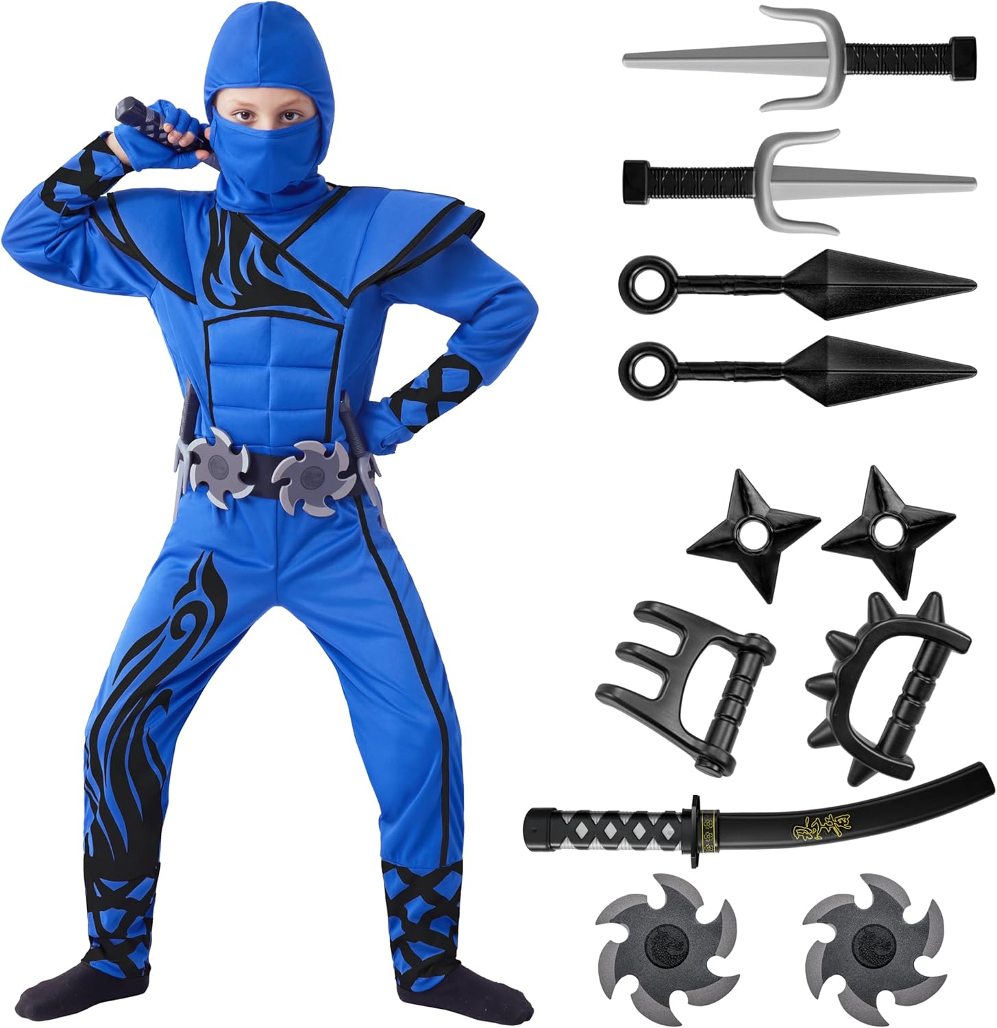 Spooktacular Kids Halloween Ninja Costume for Boys Girls