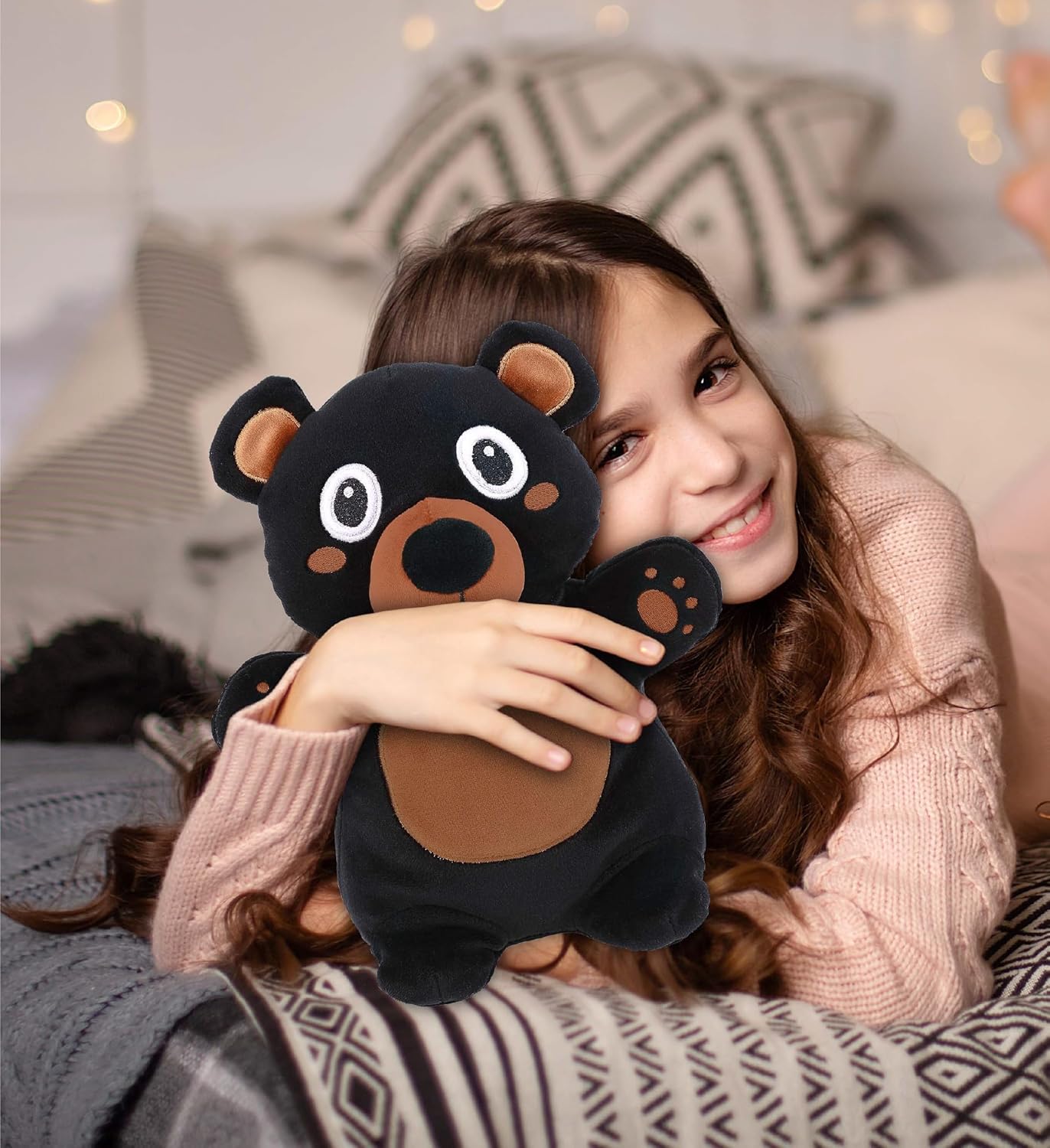 DolliBu Snug-Mooshies Standing Black Bear Plush - 10 Inches