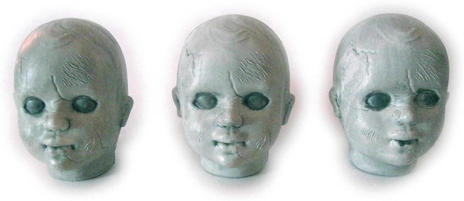 Sunstar CreSet 3 Zombie Baby Doll Heads Halloween Decor 1