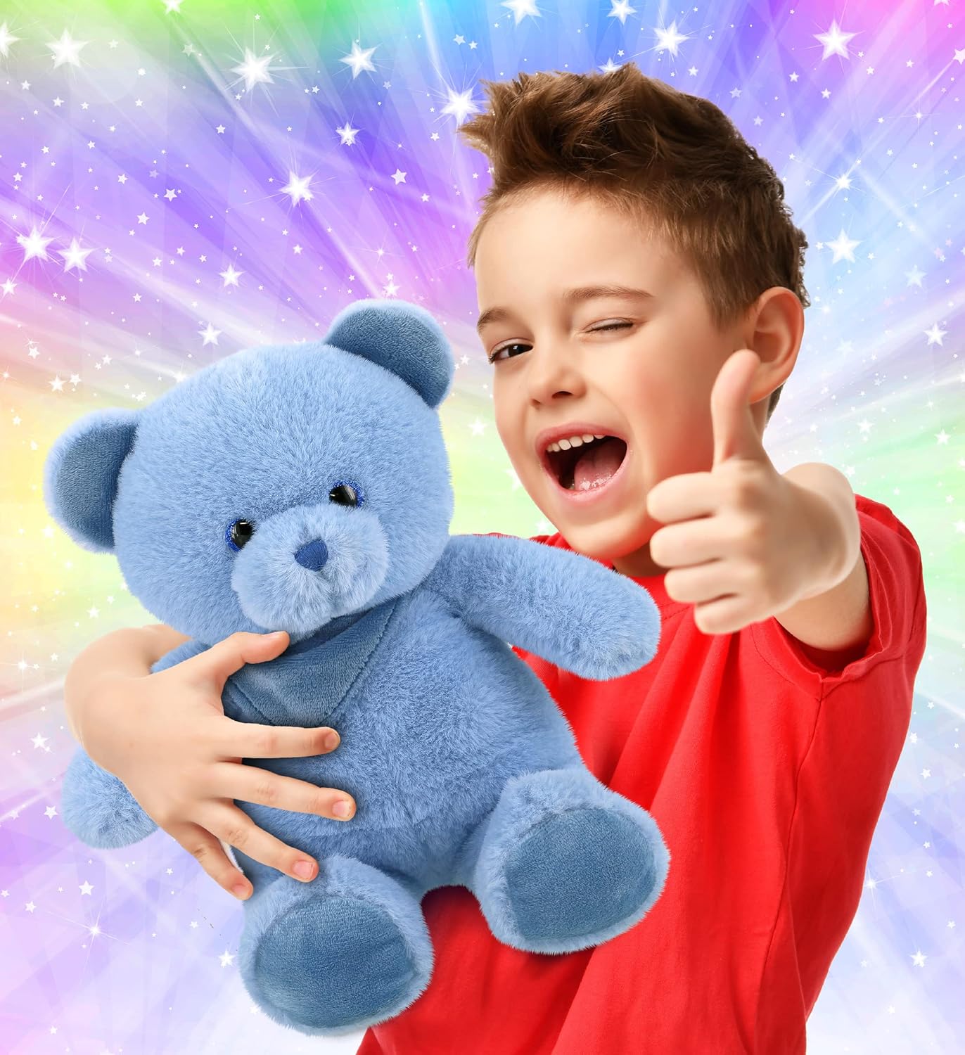DolliBu Baby Blue Bear Plush Toy - 8 Inches