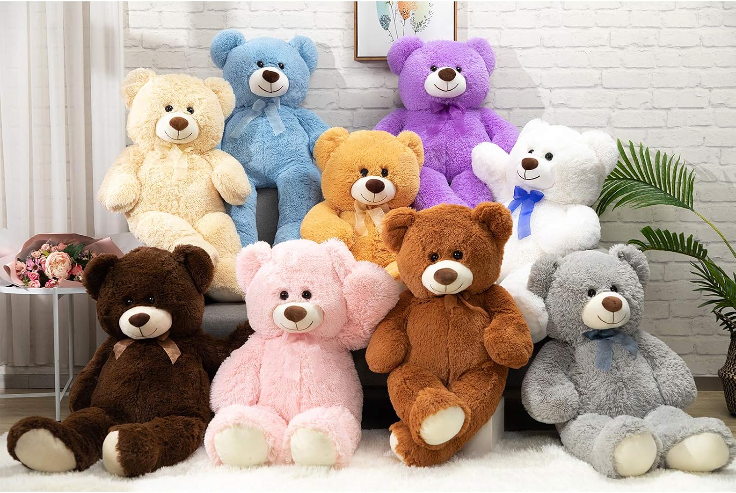 HollyHOME 36 Inch Brown Teddy Bear for Kids and Girlfriend