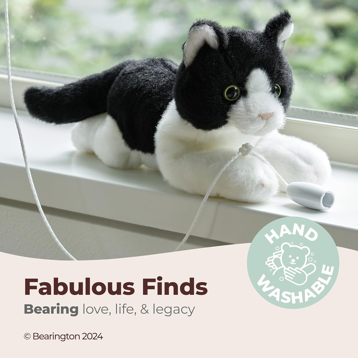 Bearington Collection Lil Domino 8 Inch Plush Cat Stuffed Animal