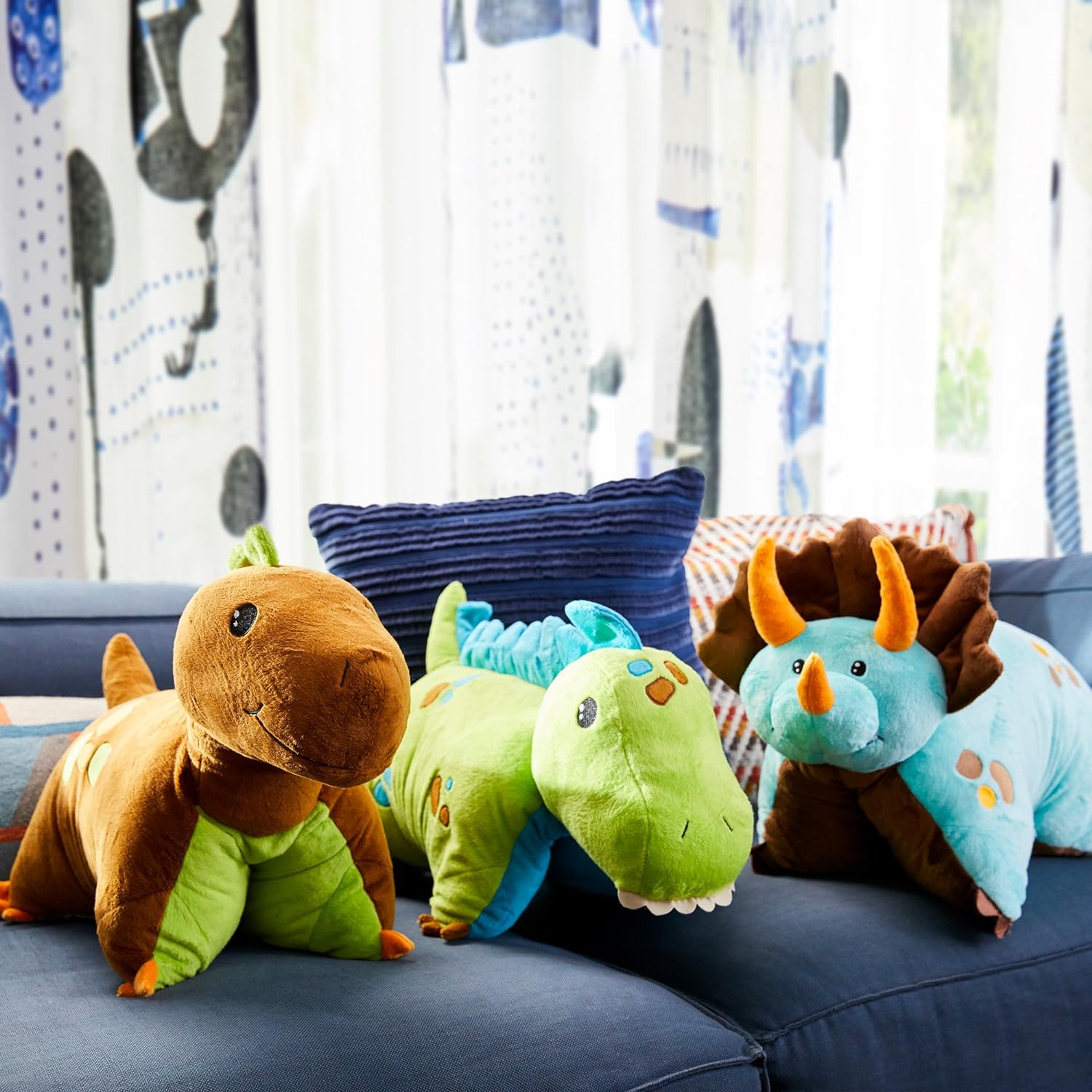 Pillow Pets Triceratops Blue 18 Inch Plush Toy
