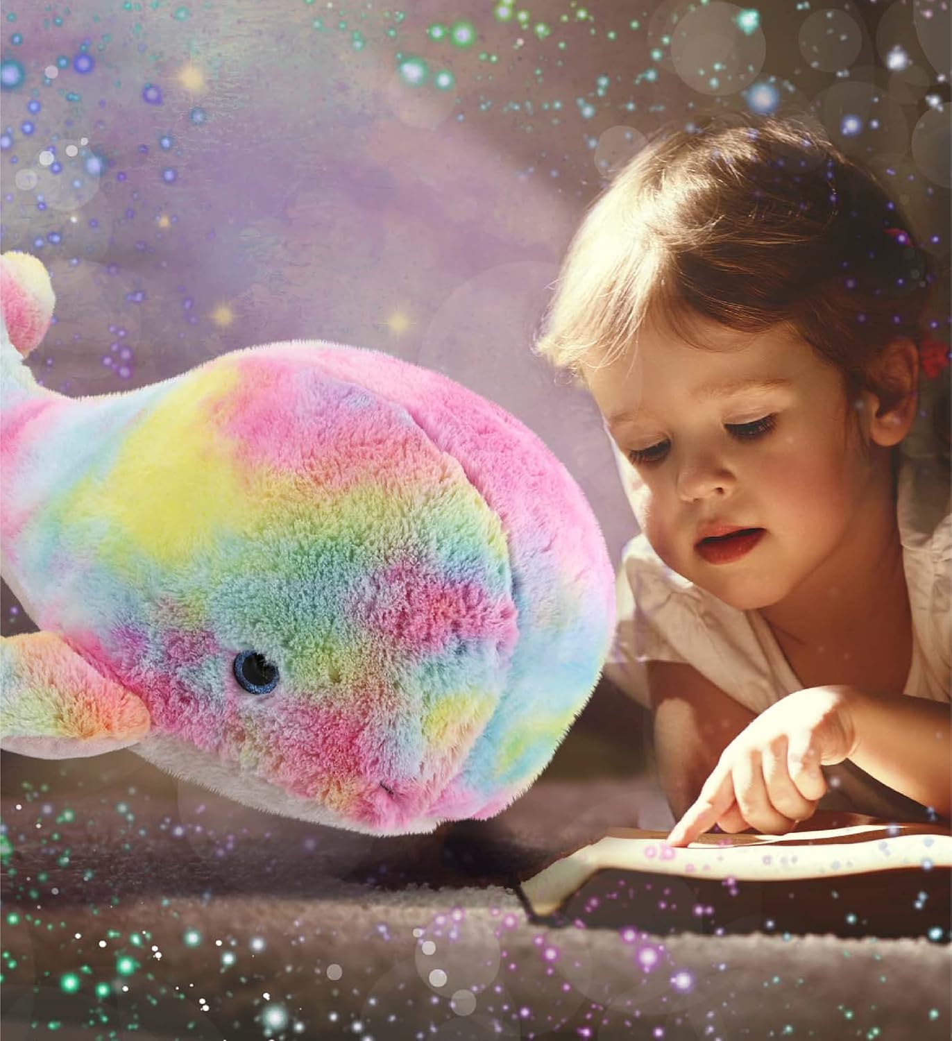 DolliBu Rainbow Whale XL Plush Toy 15 Inches