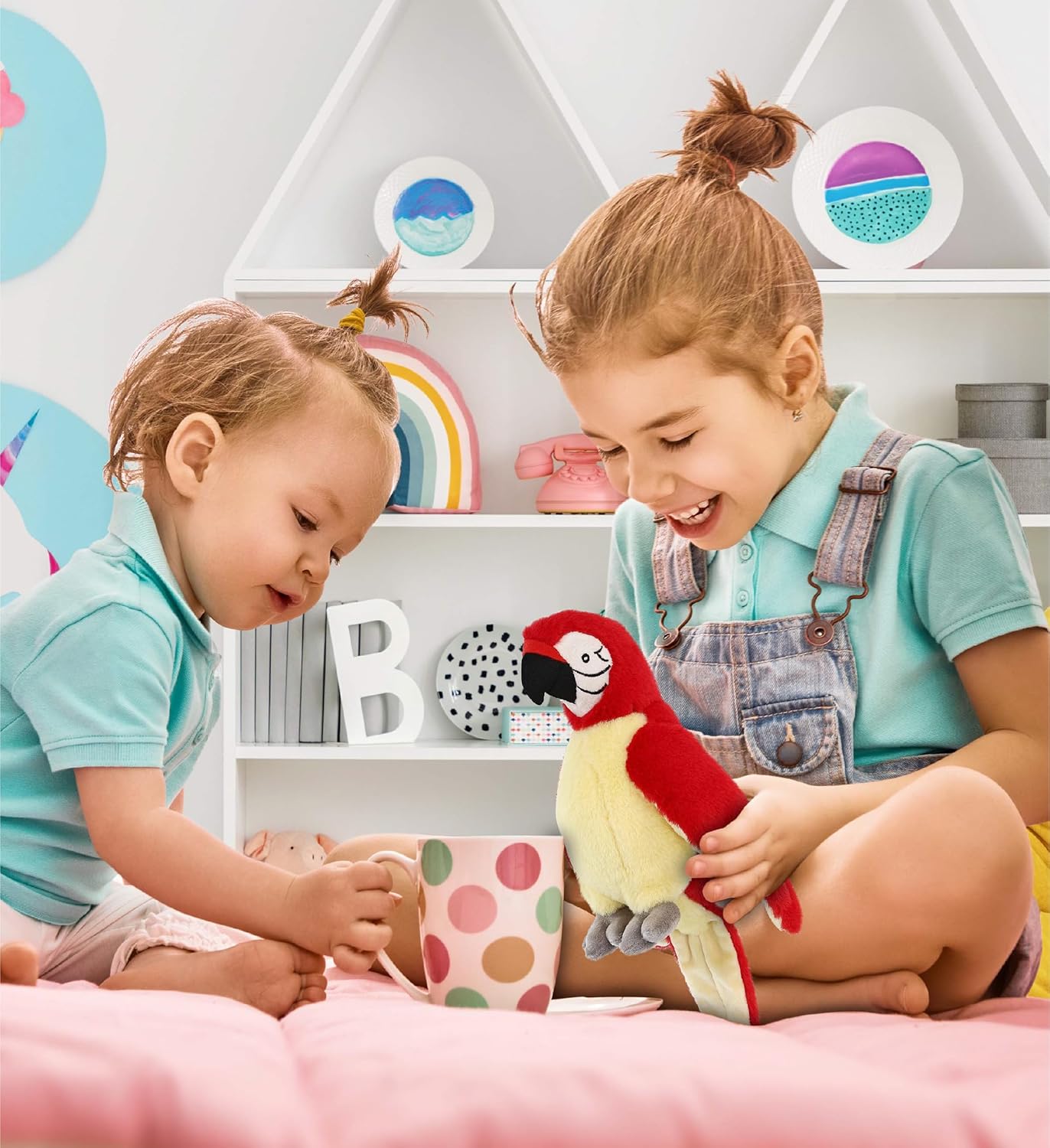 DolliBu Red Parrot Super Soft Plush Toy - 9 Inches