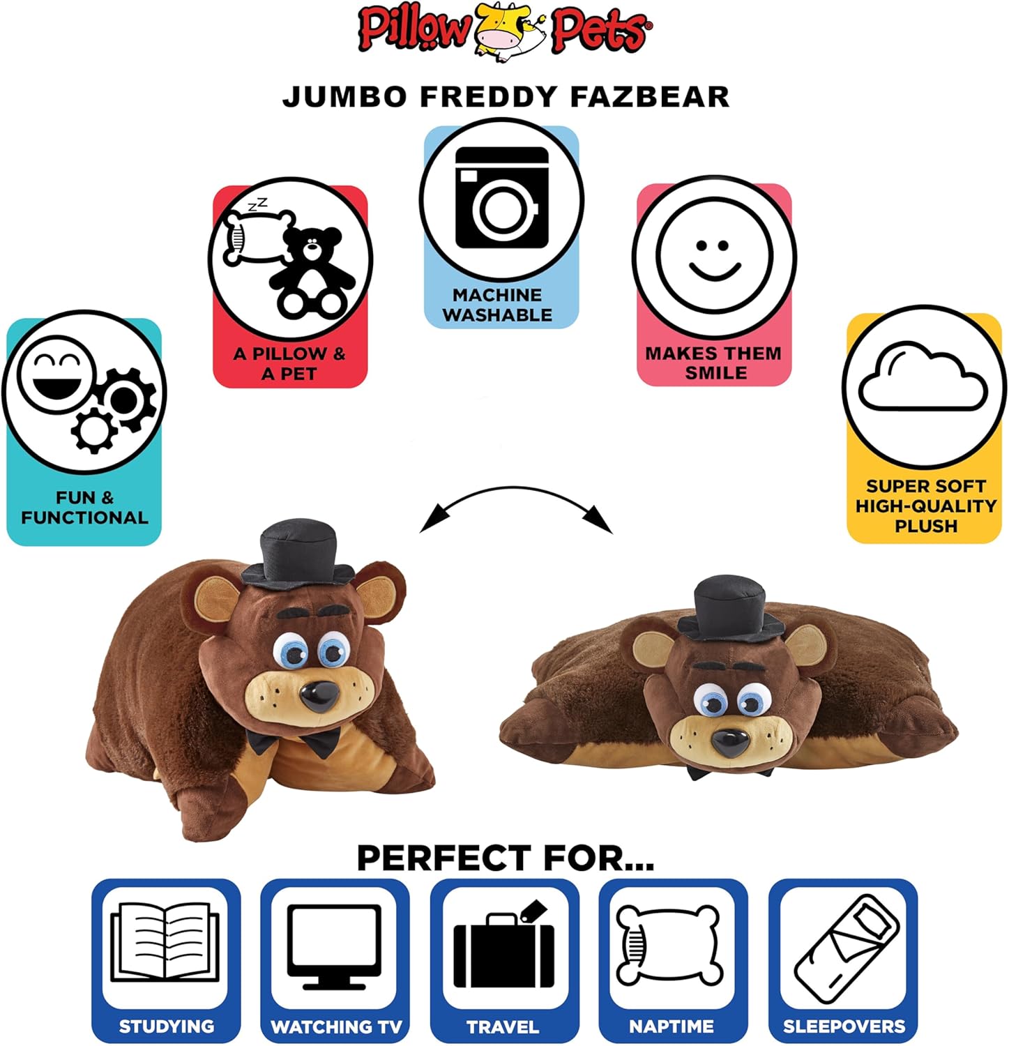 Pillow Pets Jumbo Freddy Fazbear Plush Pillow Toy