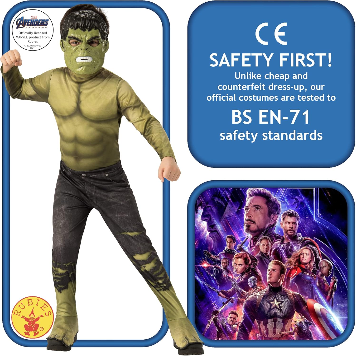 Rubies Hulk Costume Mask for Kids Large 1