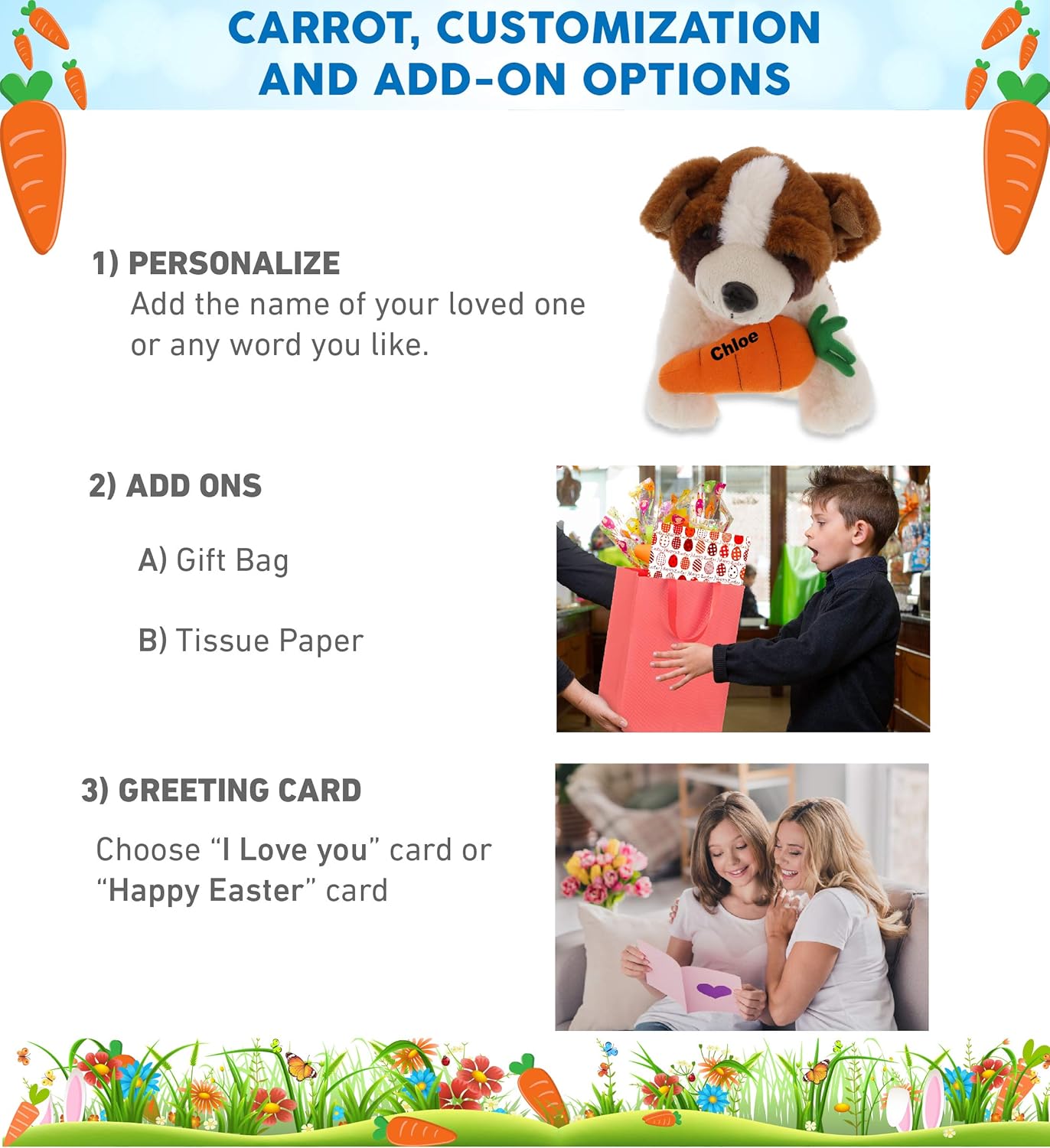 DolliBu St Bernard Dog Plush with Carrot - 8 Inches