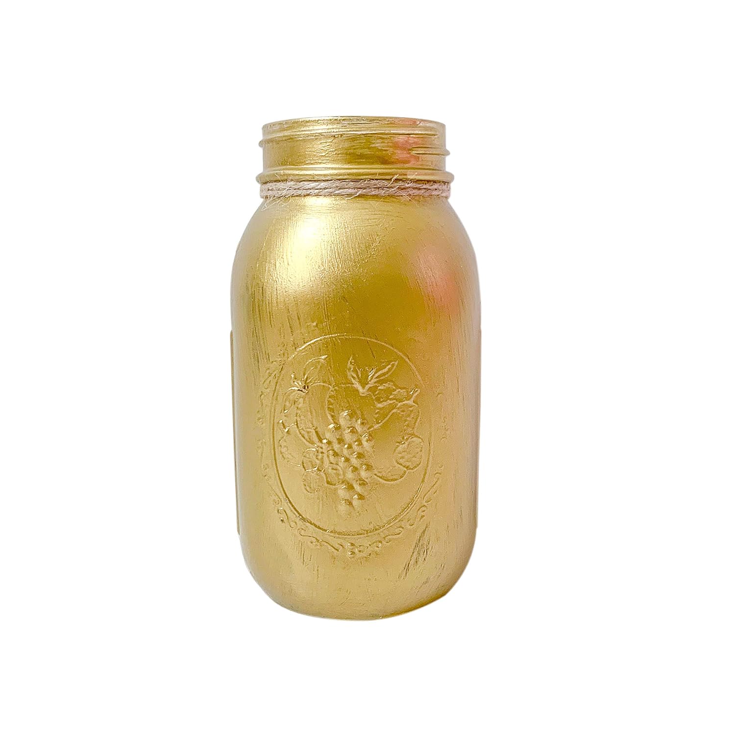 Gold Mason Jar - Hand Painted 32 oz Party Centerpiece