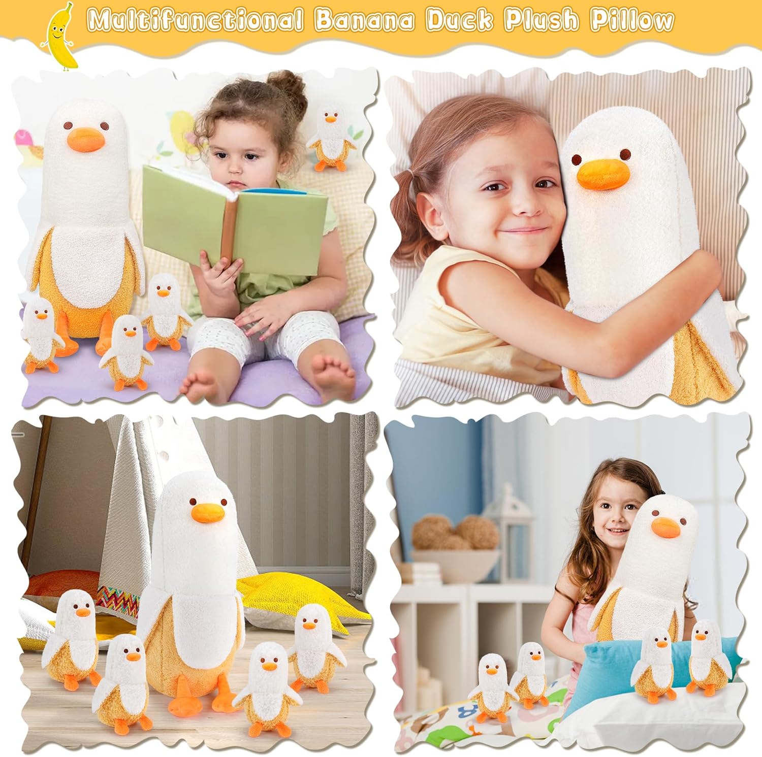 Auspicious Beginning 5-Piece Banana Duck Plush Set