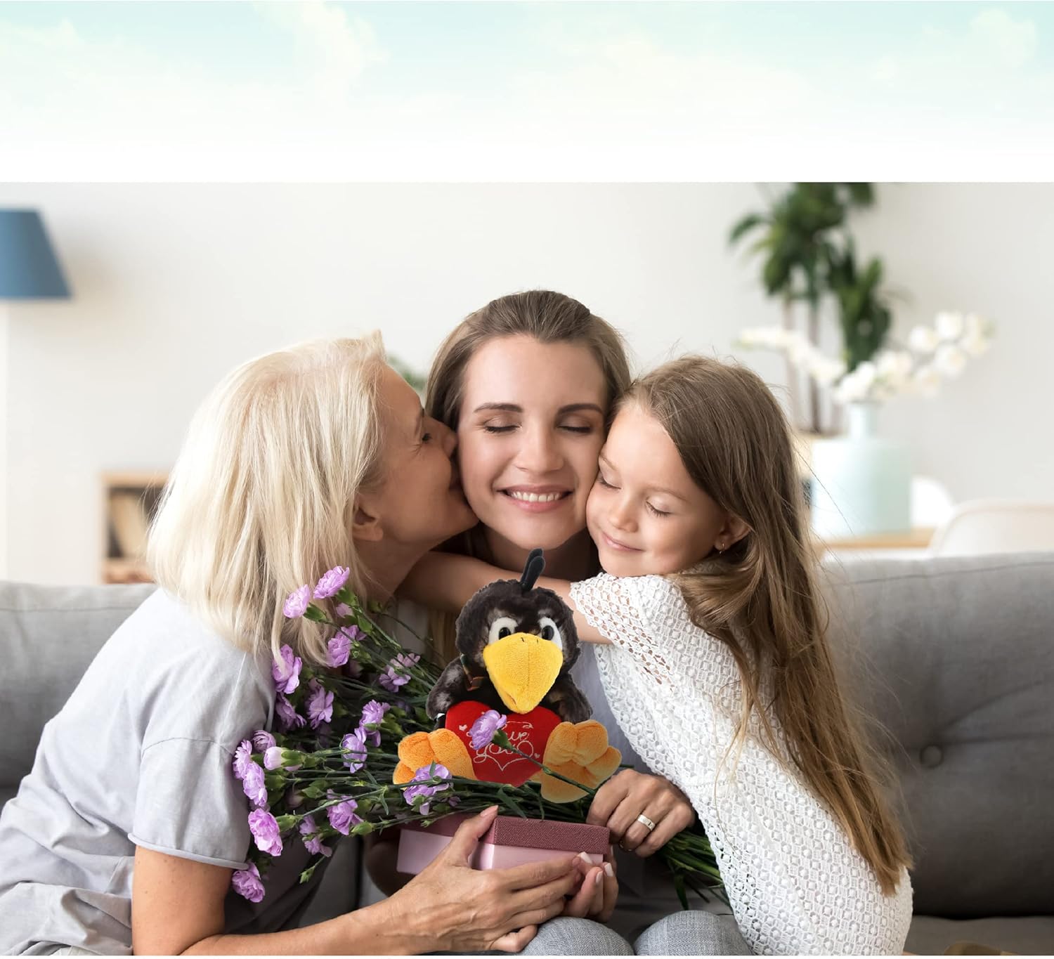 DolliBu I Love You Sitting Crow Plush Toy - 95 Inches