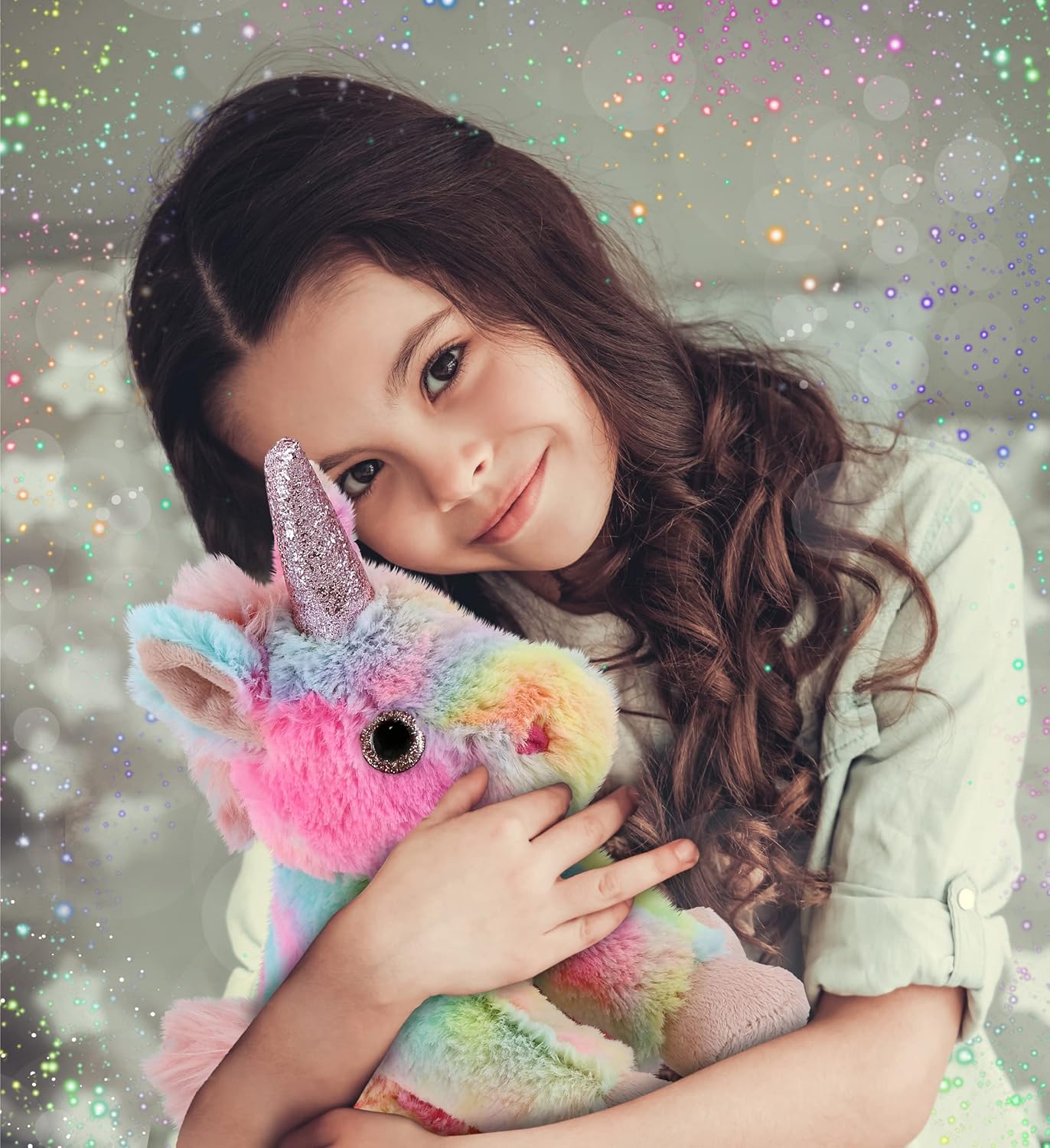 DolliBu Rainbow Unicorn Plush Toy - 9 Inch