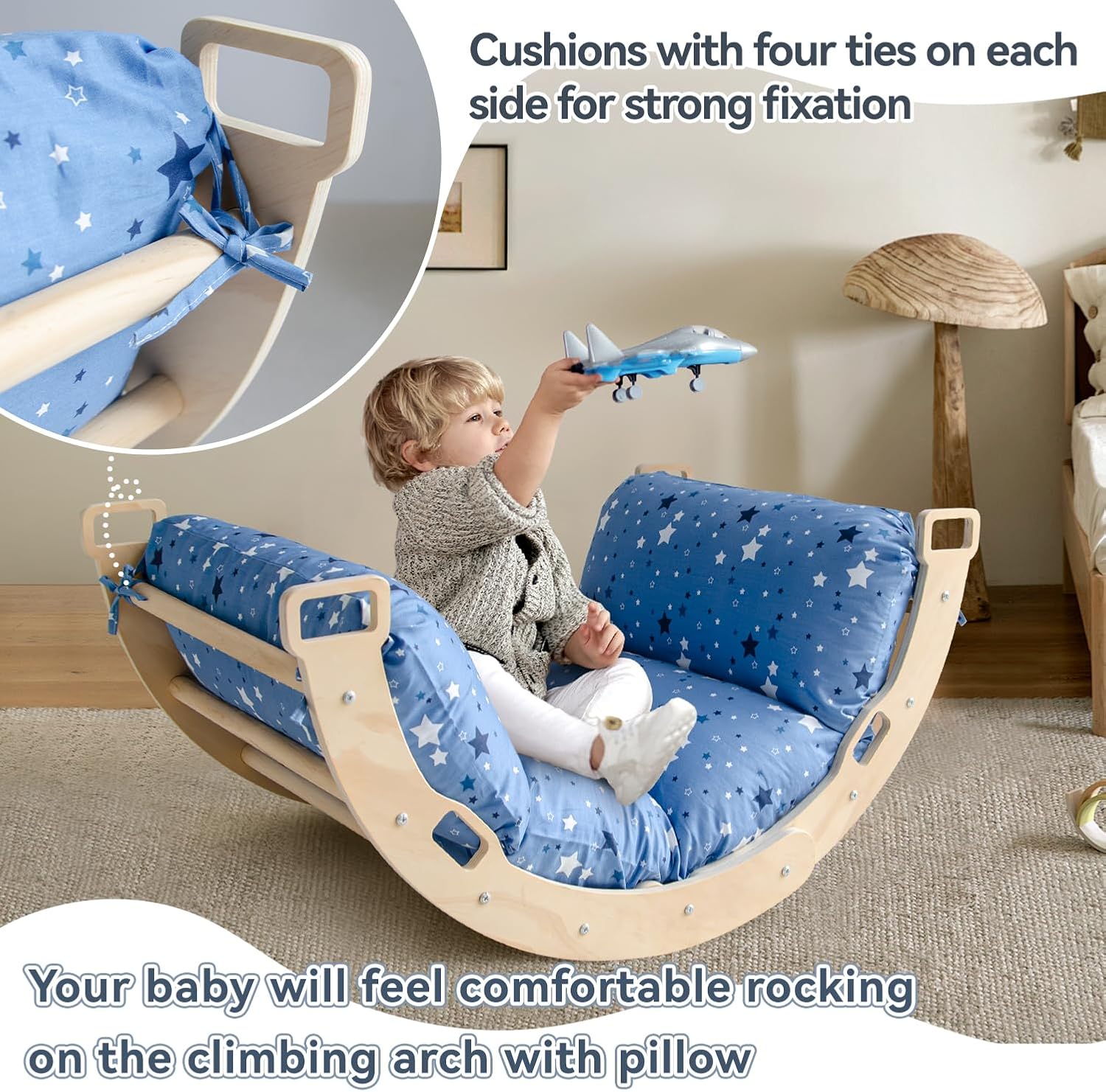 Sherilyn Floor Cushion Rocker with Pillow and Cover