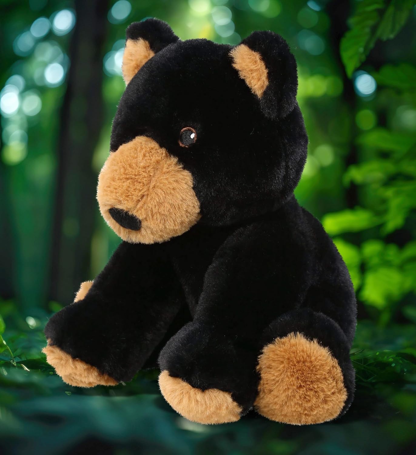 DolliBu Black Bear Plush Toy - 9 Inches Soft Huggable